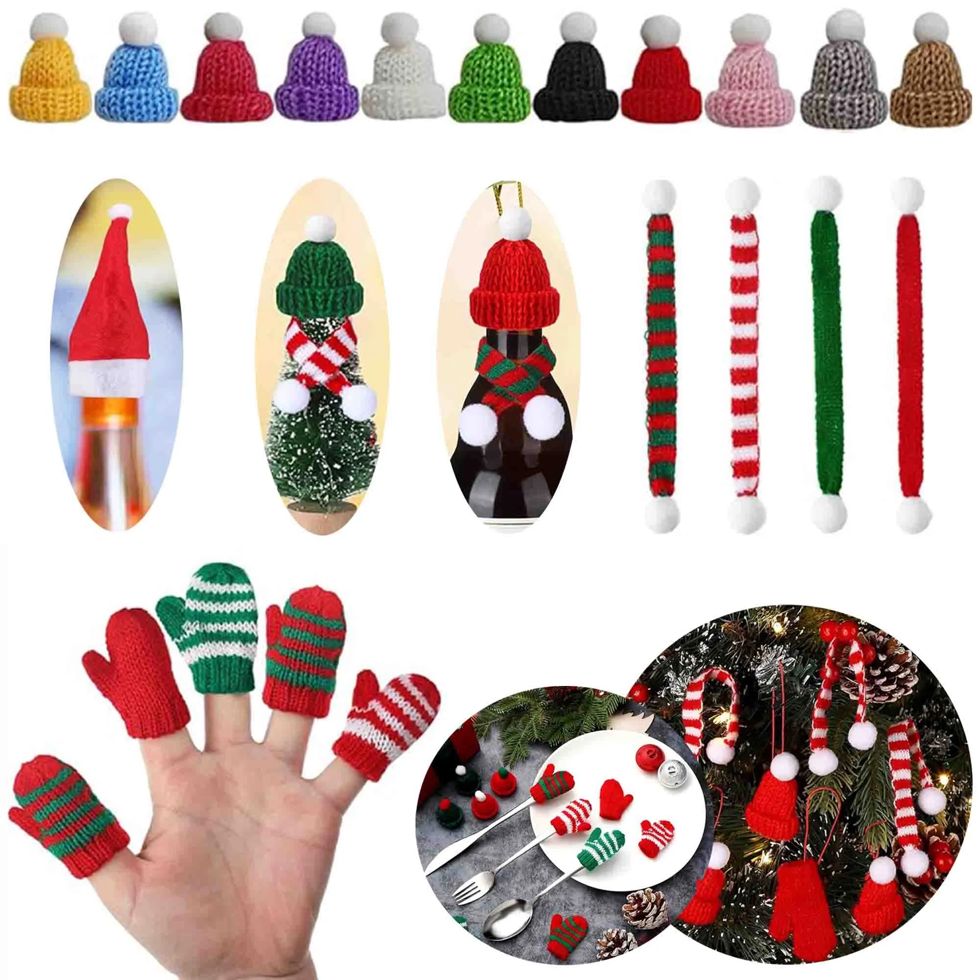 Mini Christmas Knit Hat Scarf Gloves 3