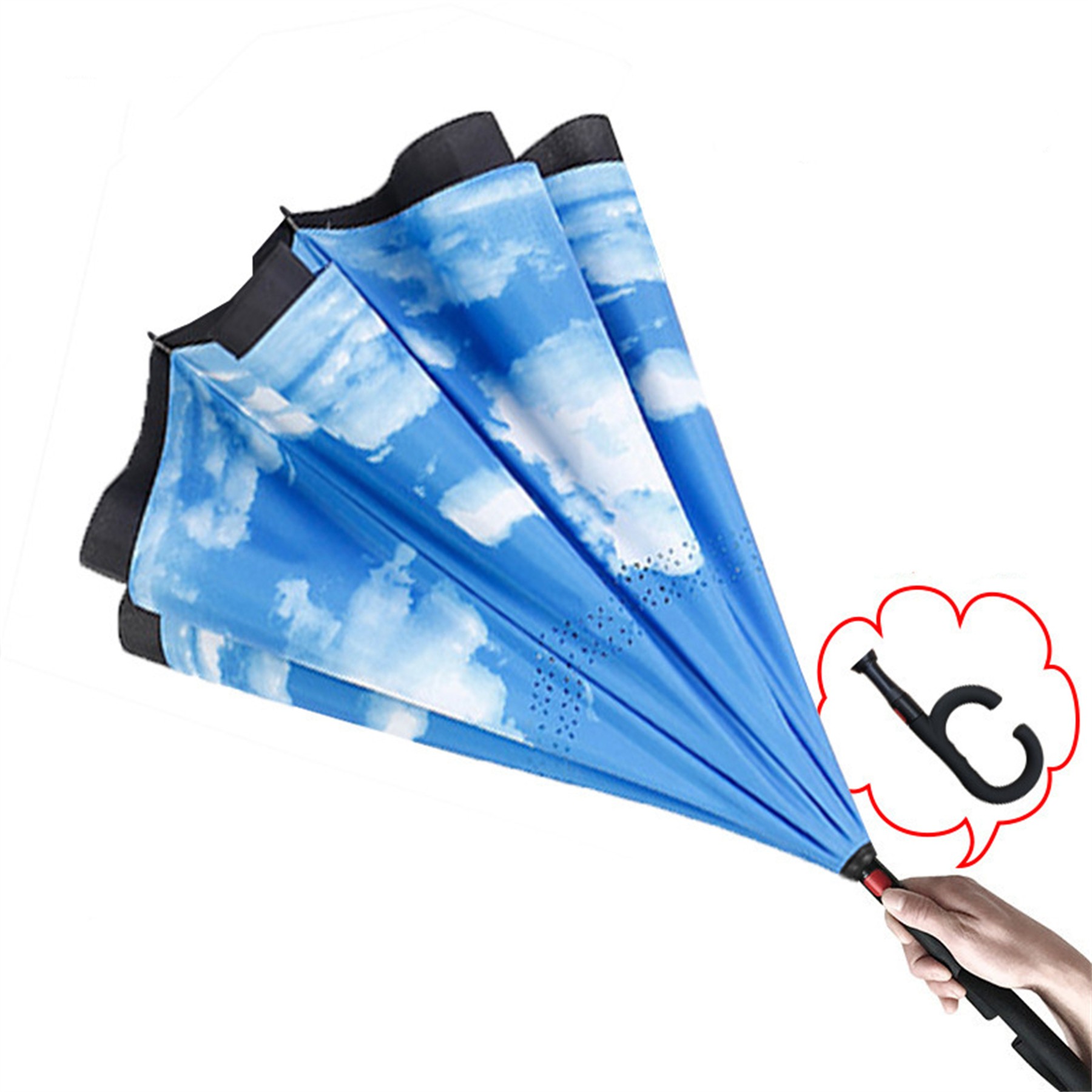 Automatic Open Inverted Reverse Umbrella 4