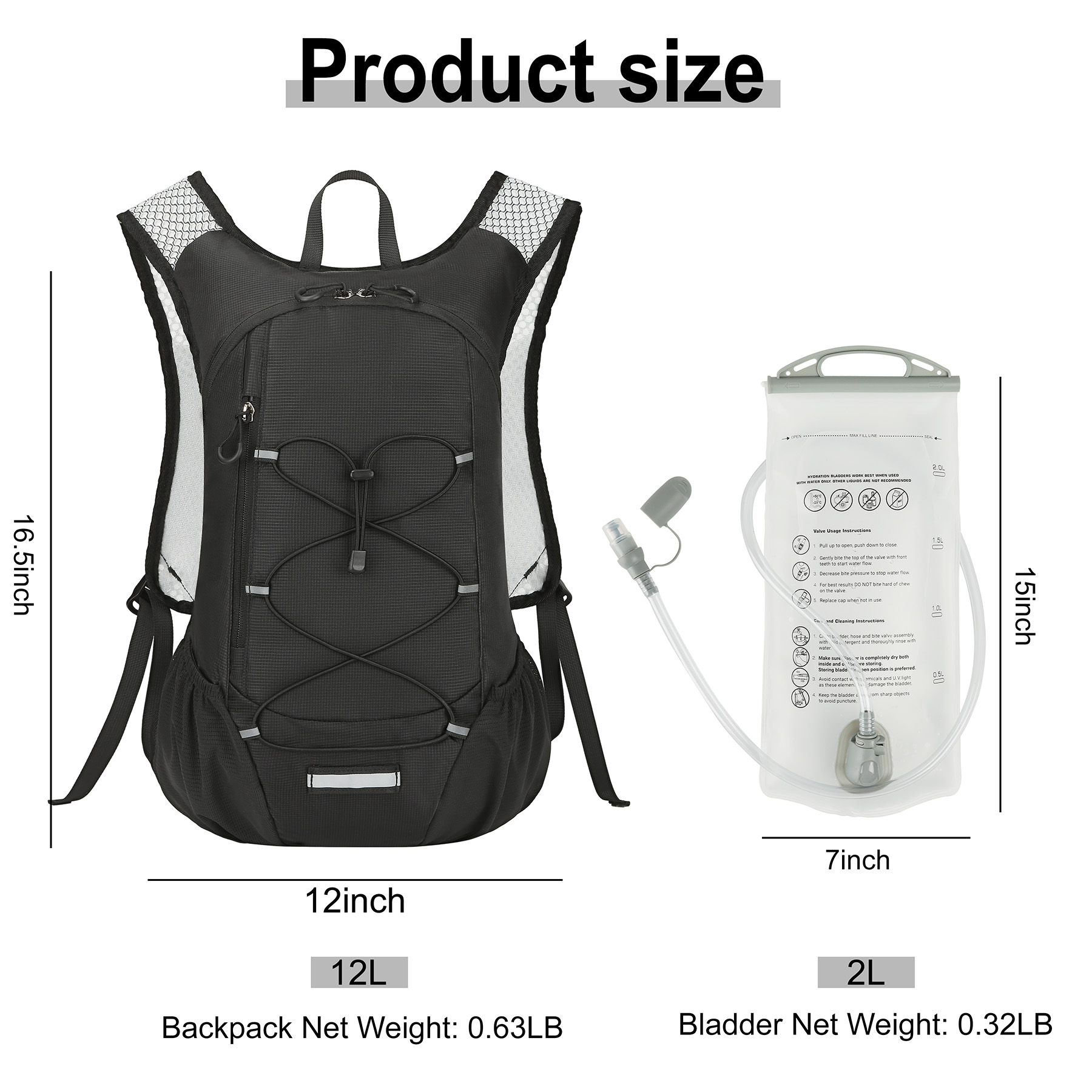 12L Lightweight Hydration Backpack For Outdoors 6