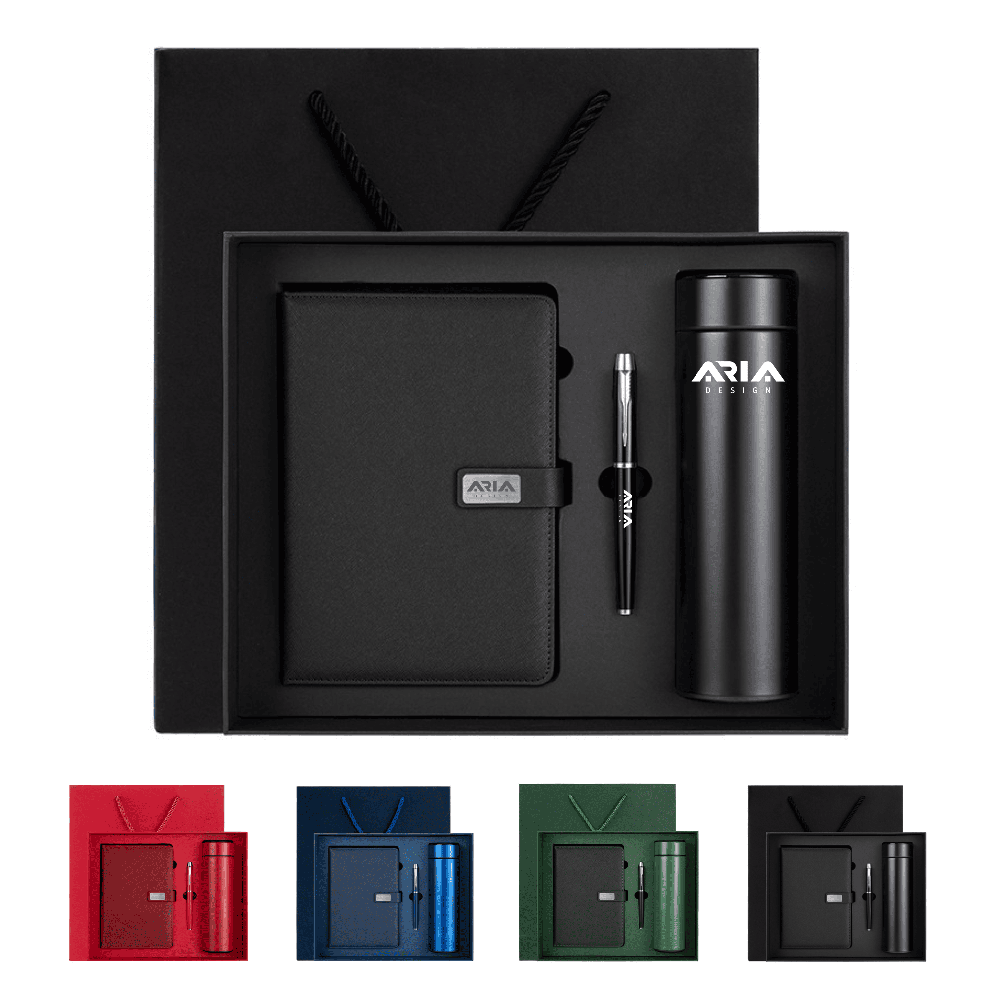 MOQ 25 Faux Leather A5 Notebook & Thermos Gift Set 2