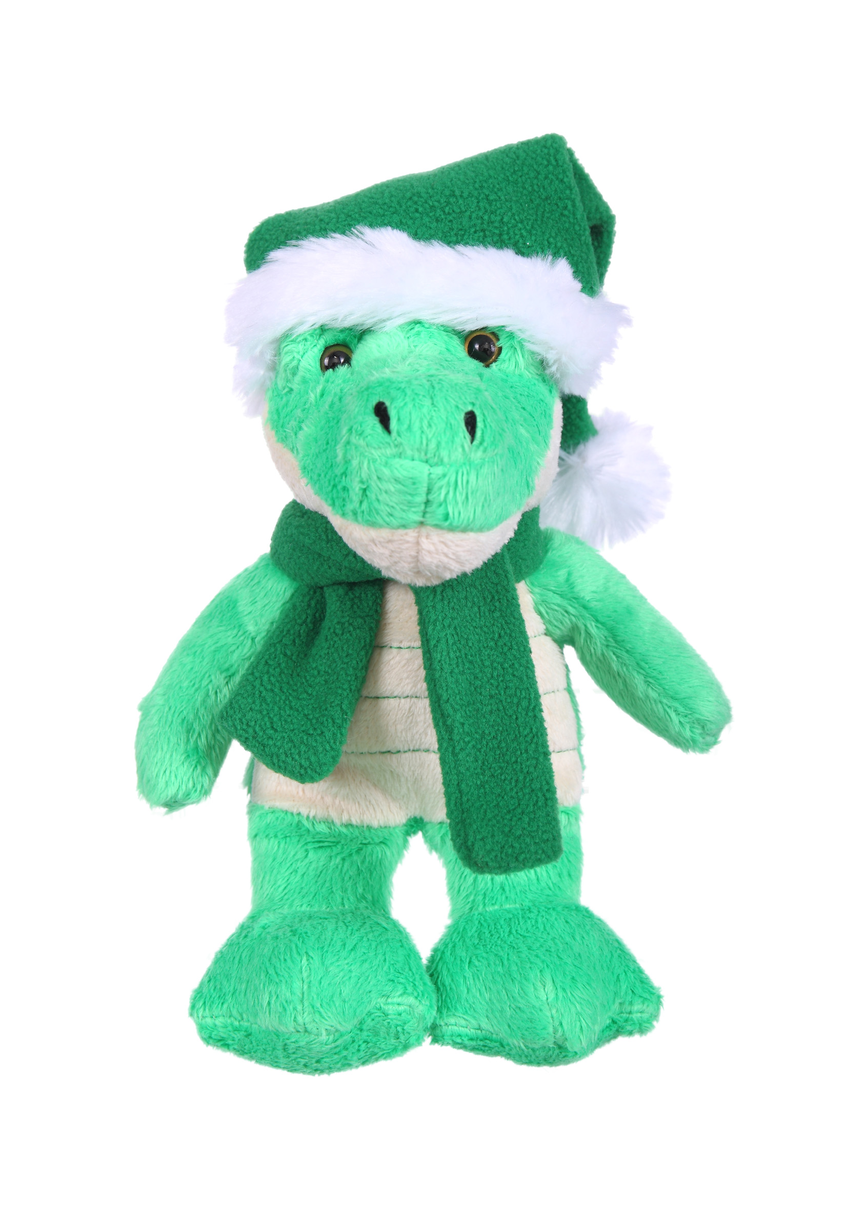 Soft Plush Stuffed Alligator with Christmas Hat & Scarf