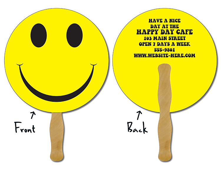 Hand Fan - 8.5 Inch Diameter Circle Laminated - 14 pt. 3