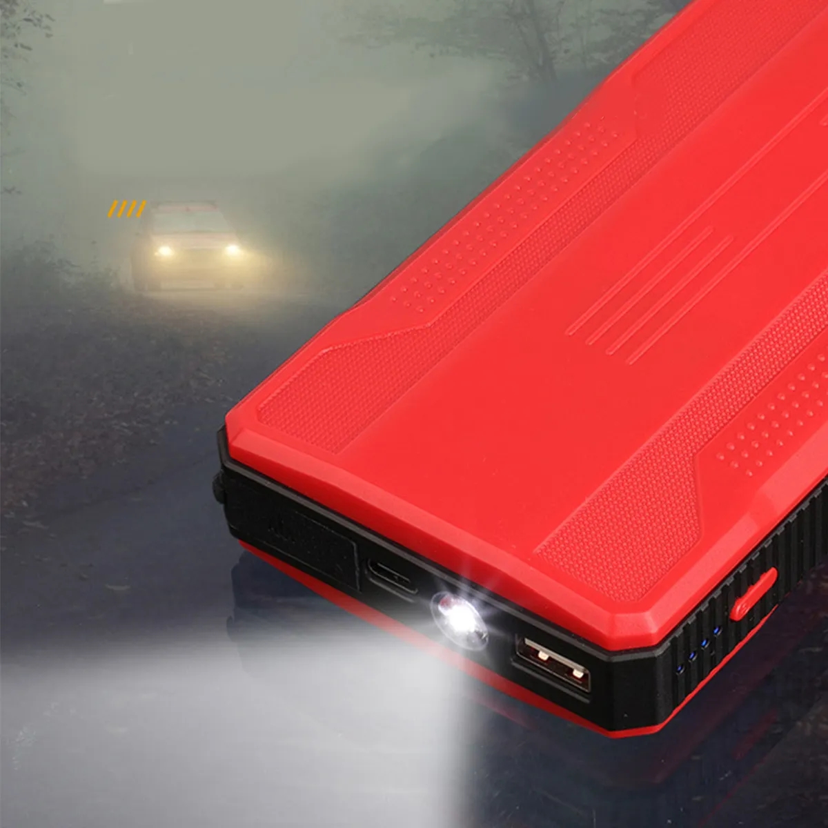Car Jump Starter Jumper Cables Auto Battery Pack Box W/ Led 6