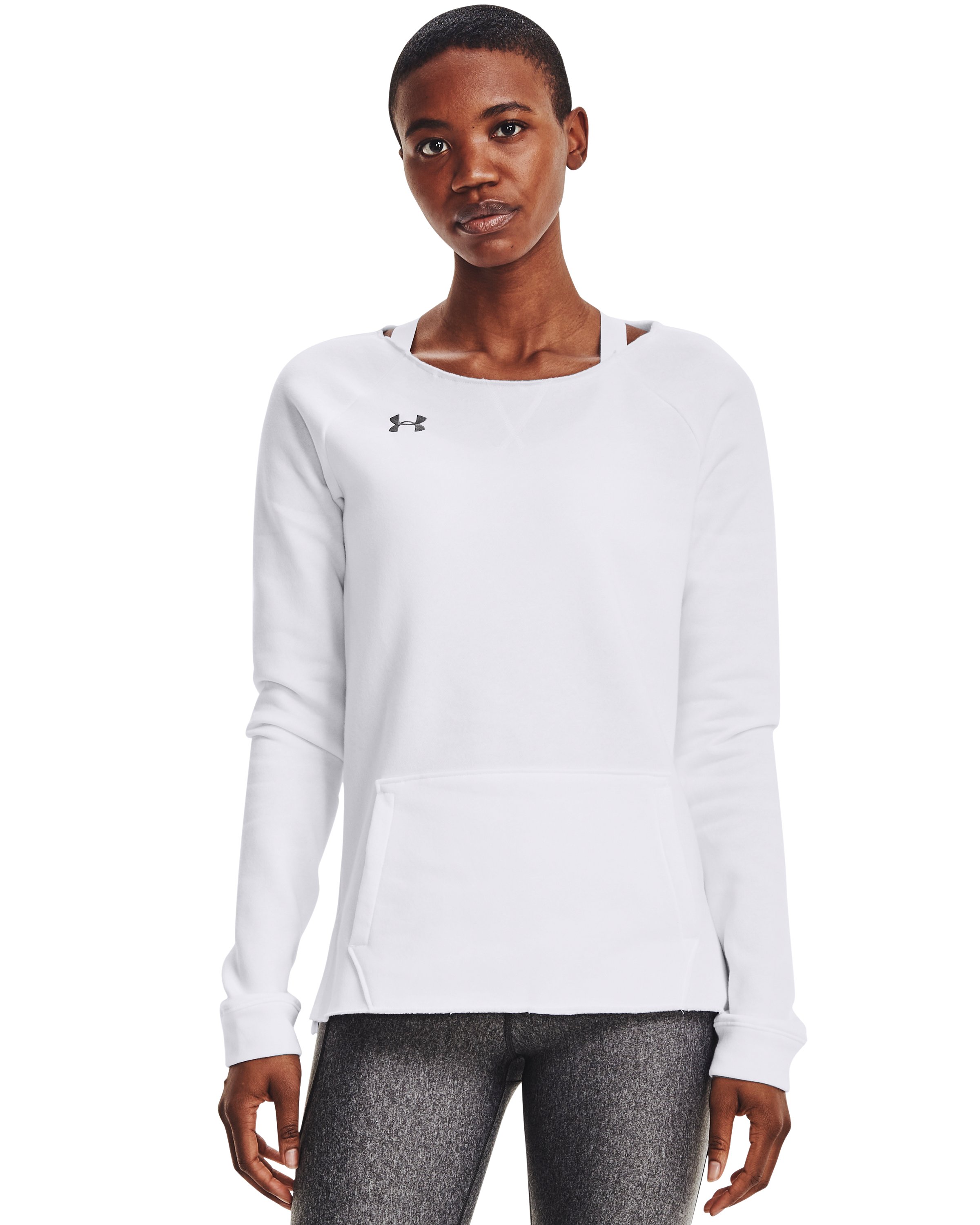 Women's UA Hustle Fleece Crew  4