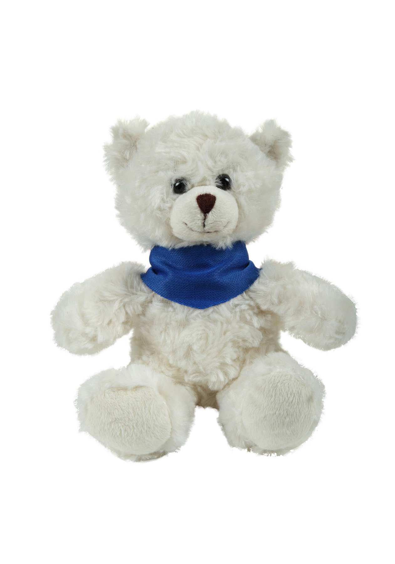 soft plush Cream Curly Sitting Bear with bandana 3