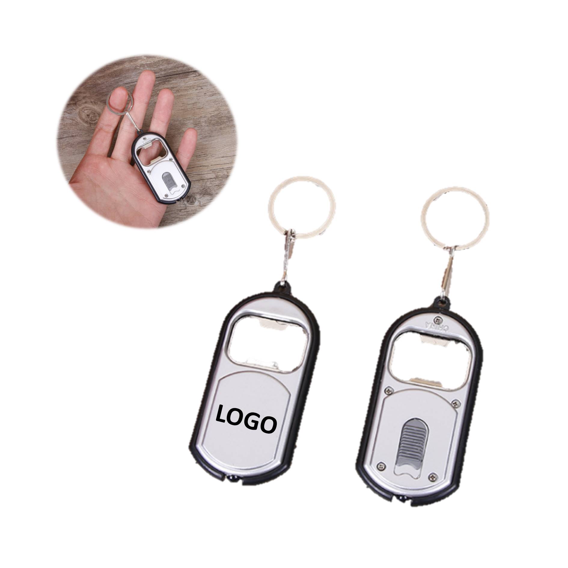 Beer Bottle Opener Keychain With LED Light 1