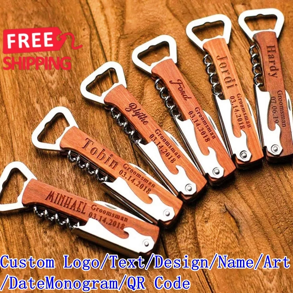 Wooden Handle Corkscrew Bottle Opener 3