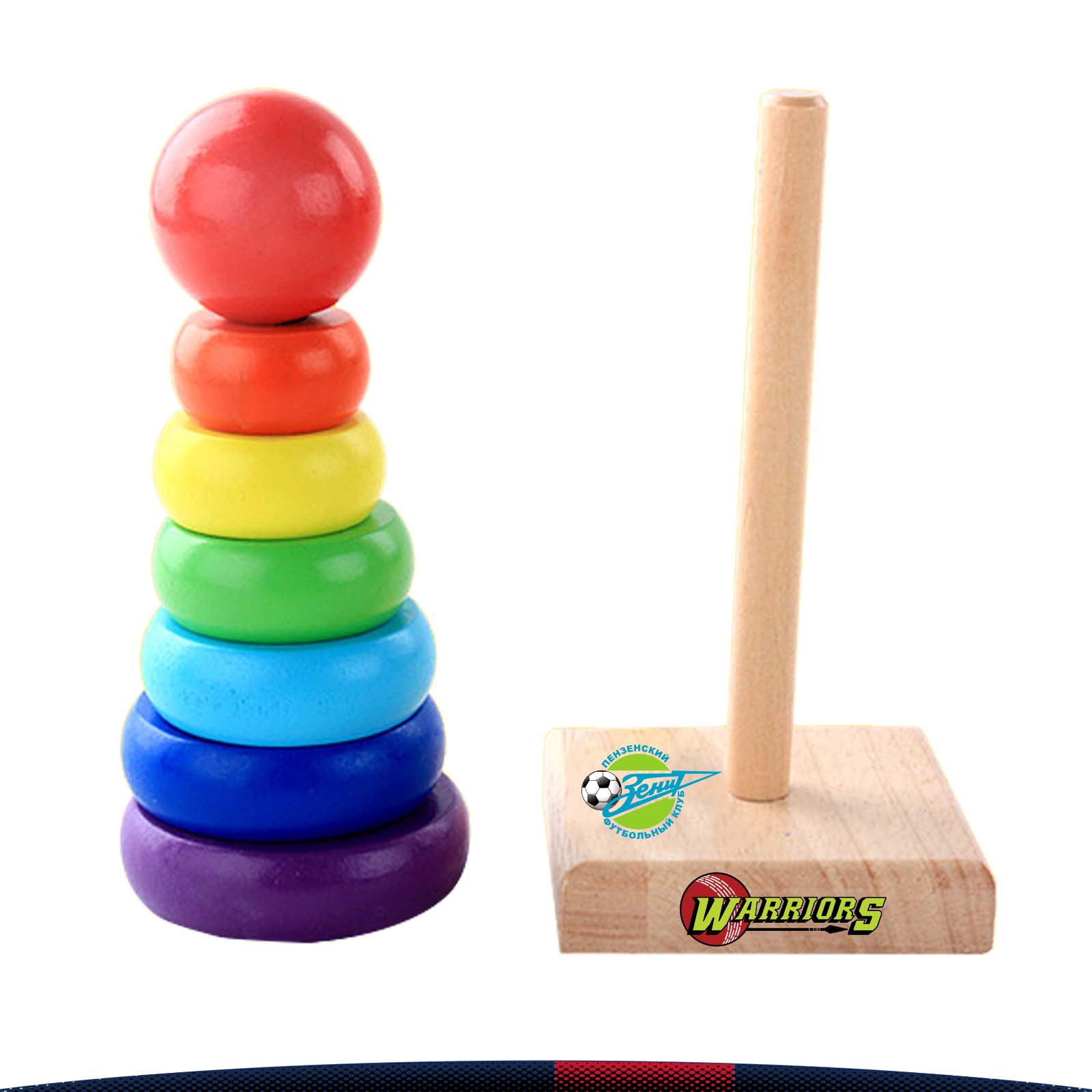 Wooden Rainbow Stacking Tower 5