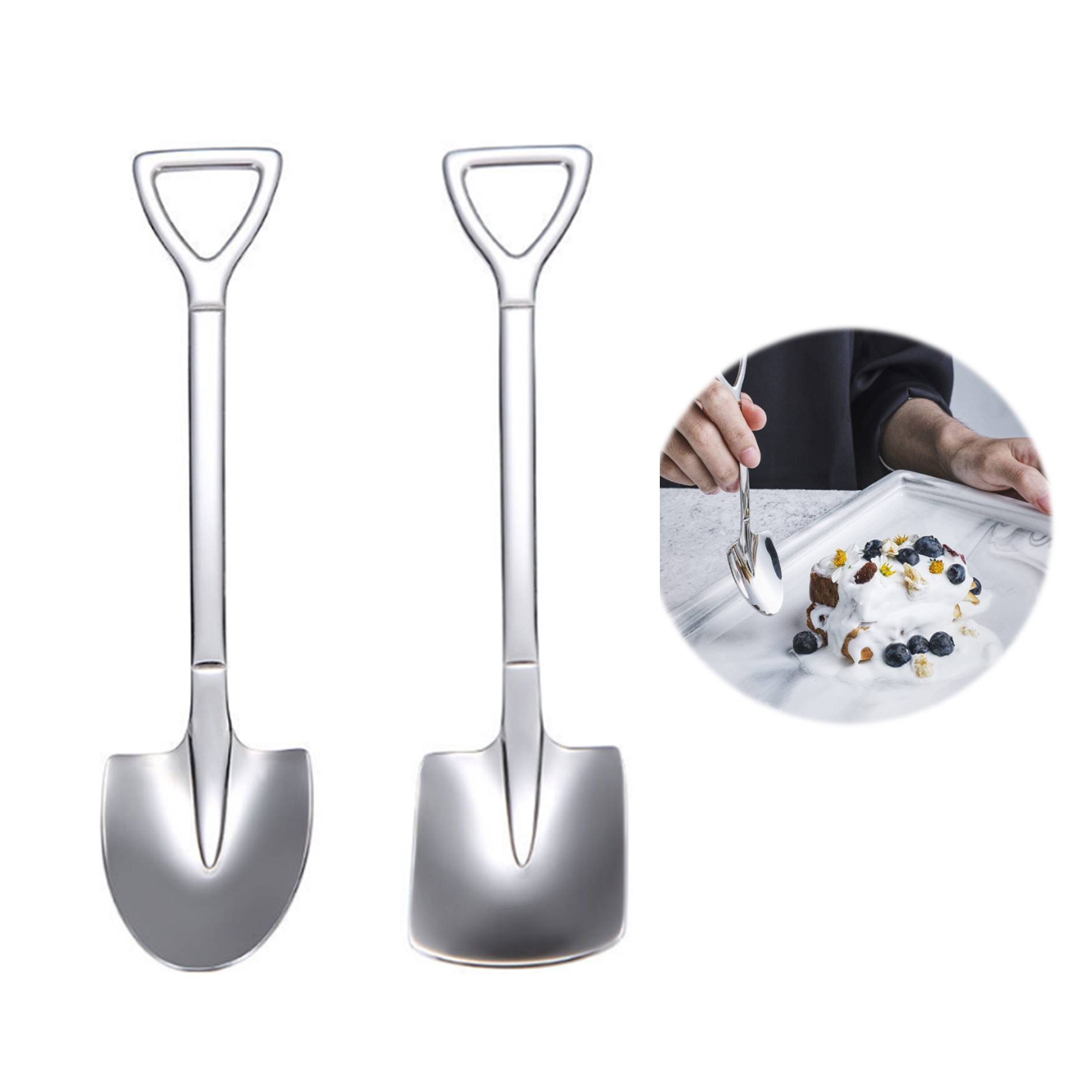 Stainless Steel Ice Cream Round Shovel Spoon 3