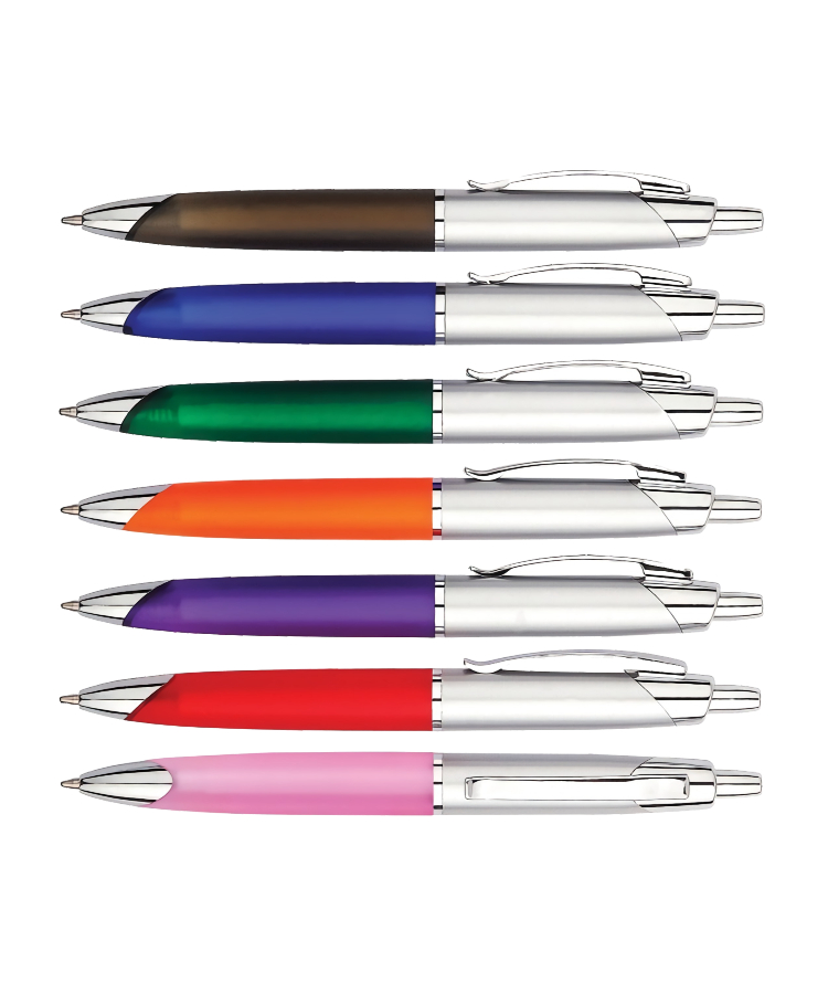 Union Printed - Color Wave Click Ballpoint Pen with 1-Color Logo 2