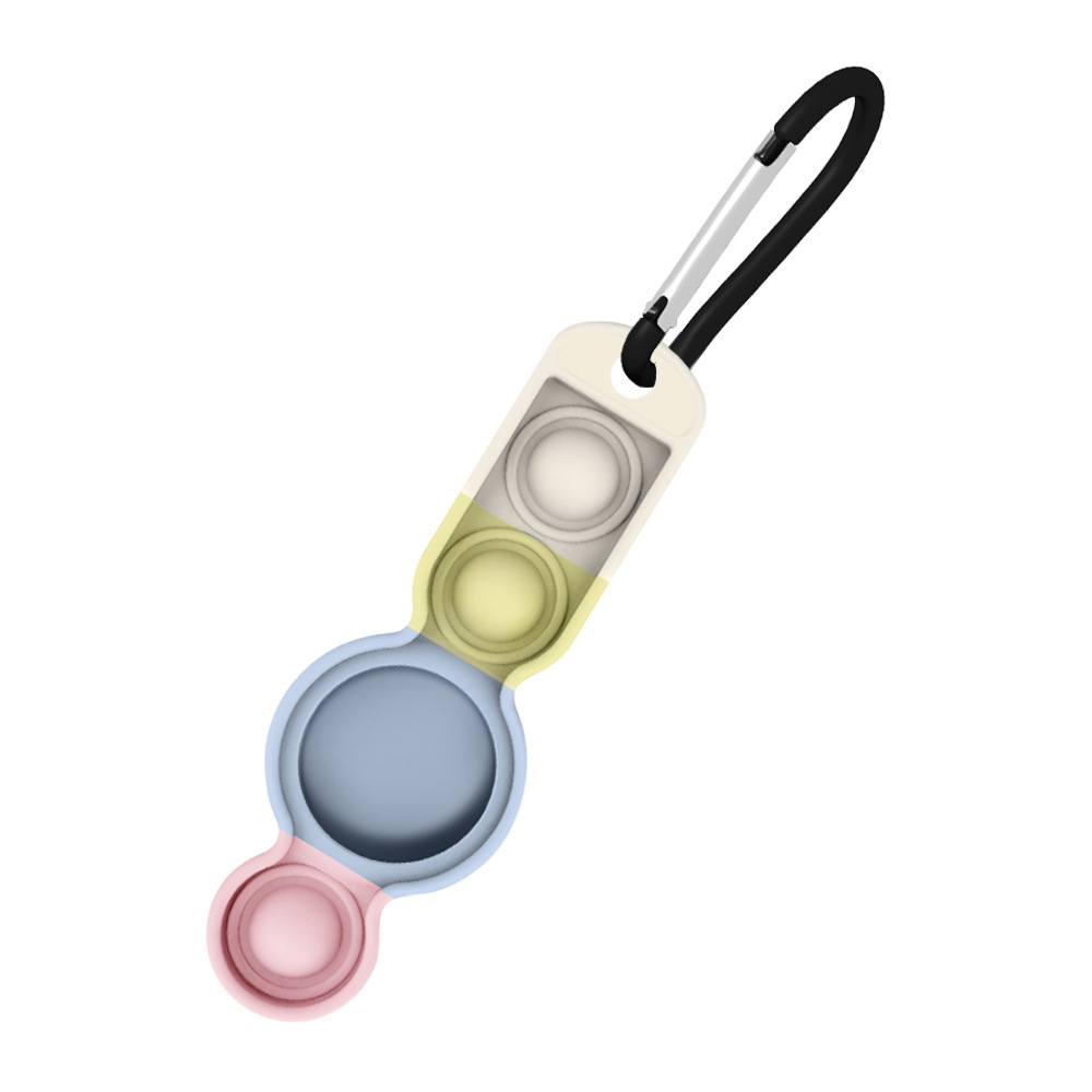 2 In 1 Silicone tag Holder Push Pop Keychain 5