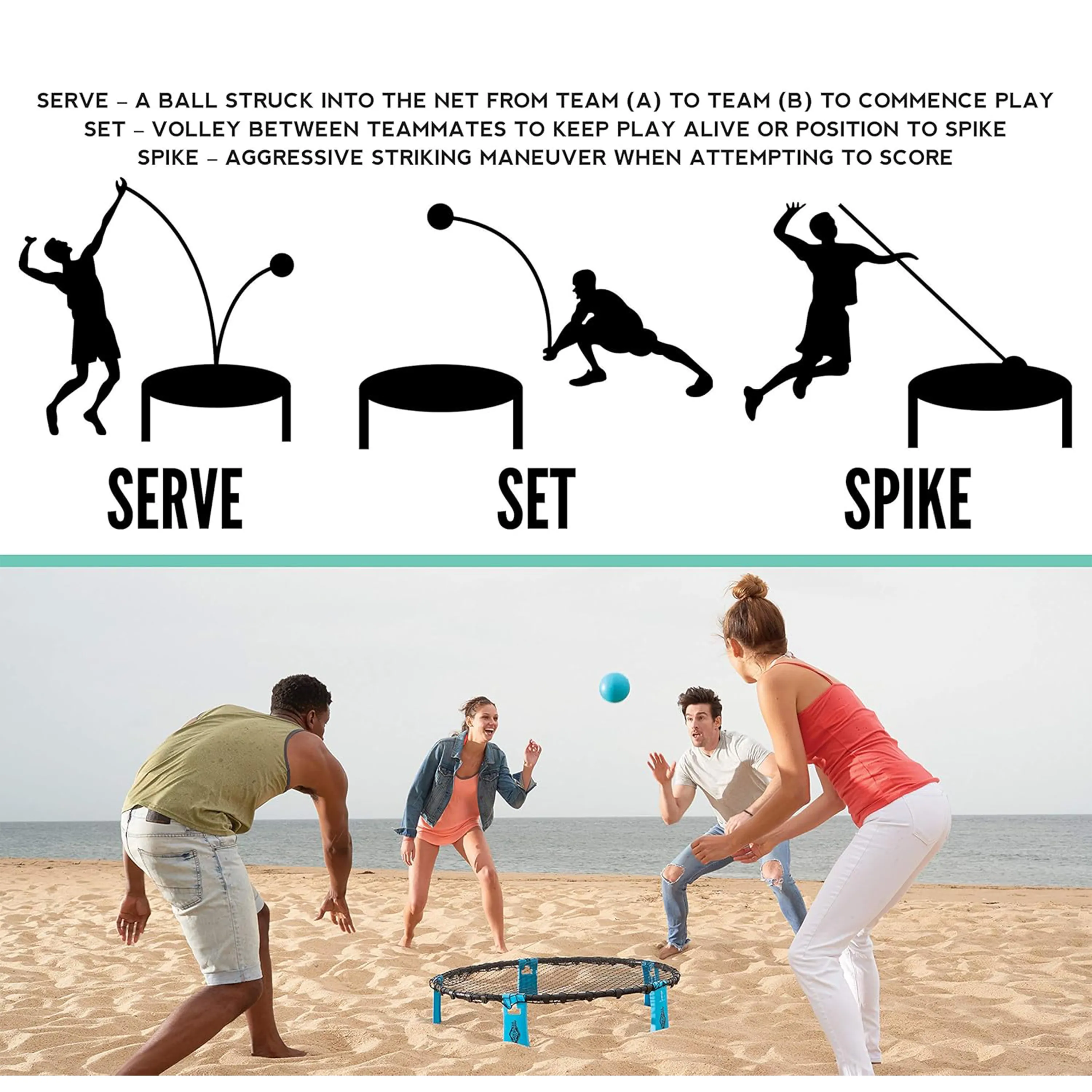 Outdoor Beach Ball Games with Carrying Bag, 3 Balls 4