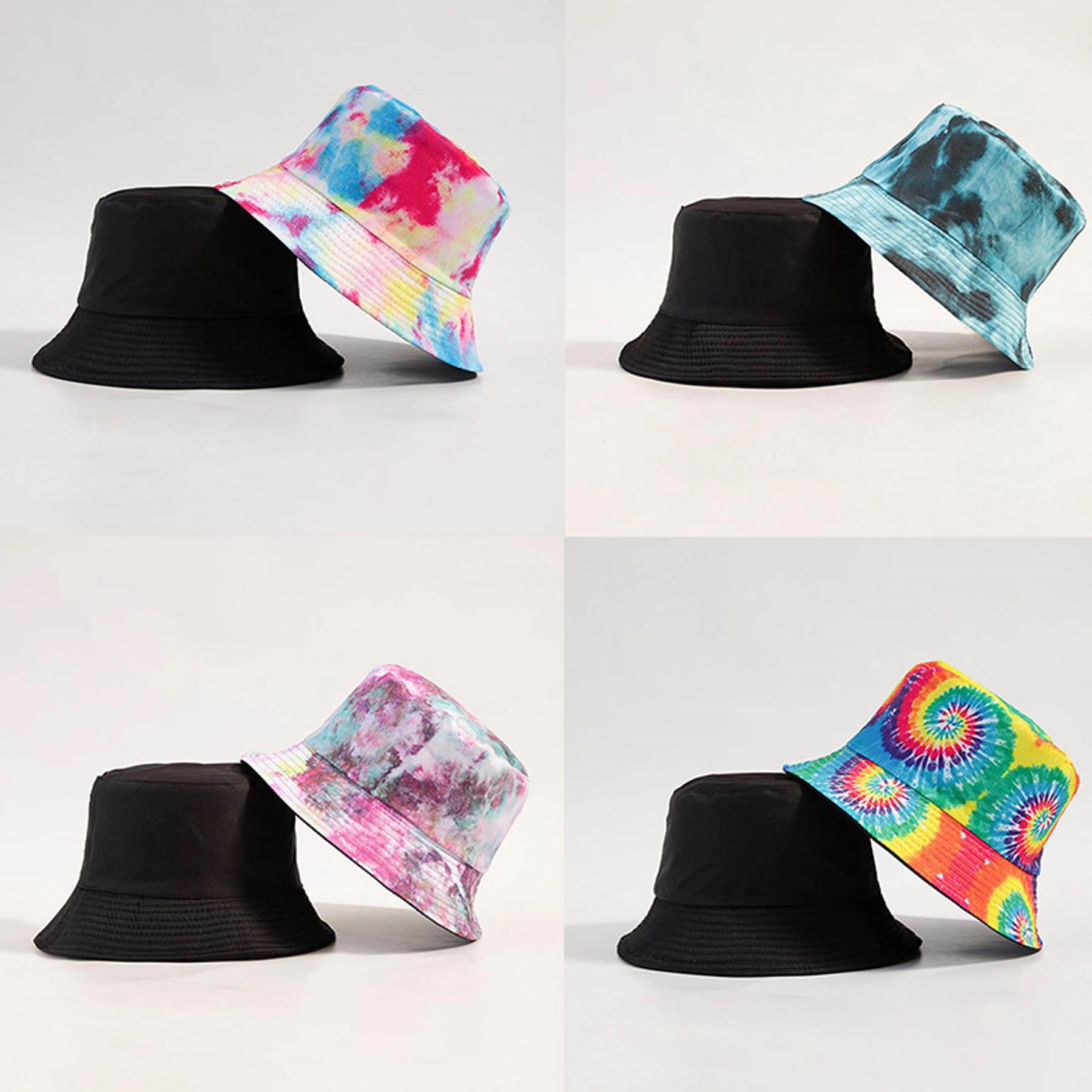 Tie Dye Double Sides To Wear Bucket Cap Hat 2