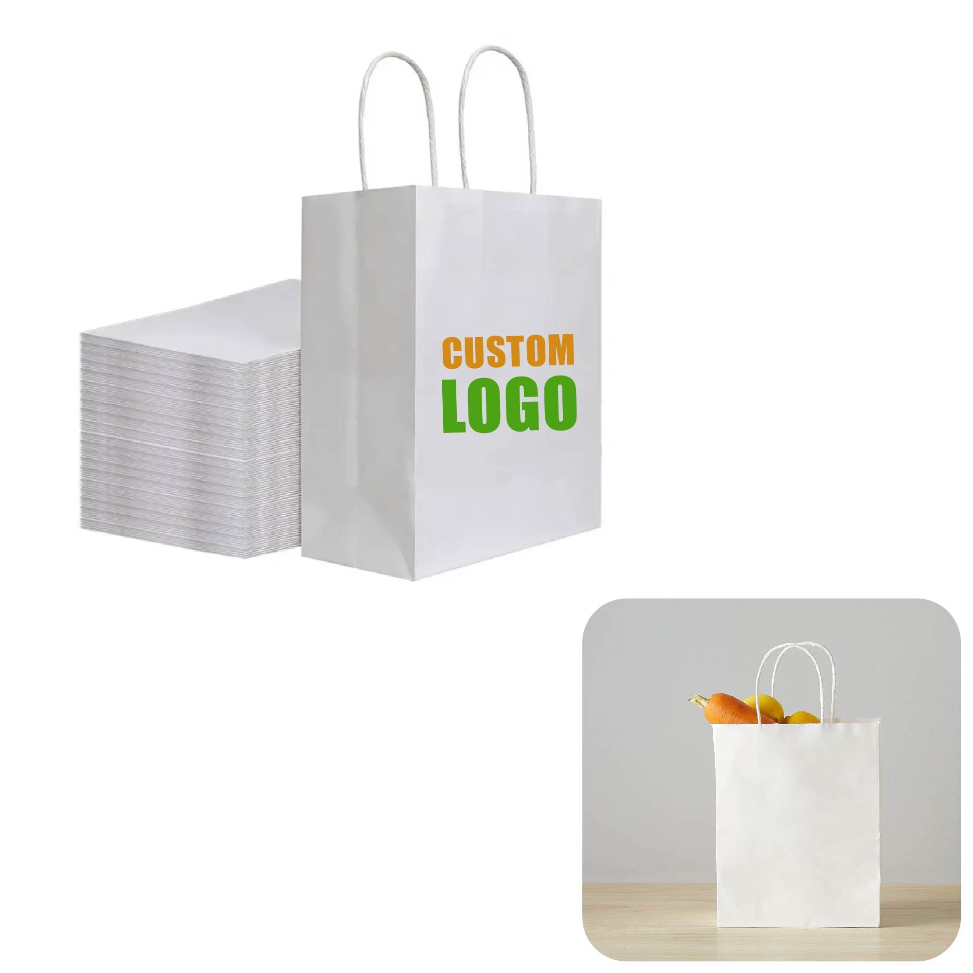 MOQ 50 pcs Full color Gift Paper Bags 2