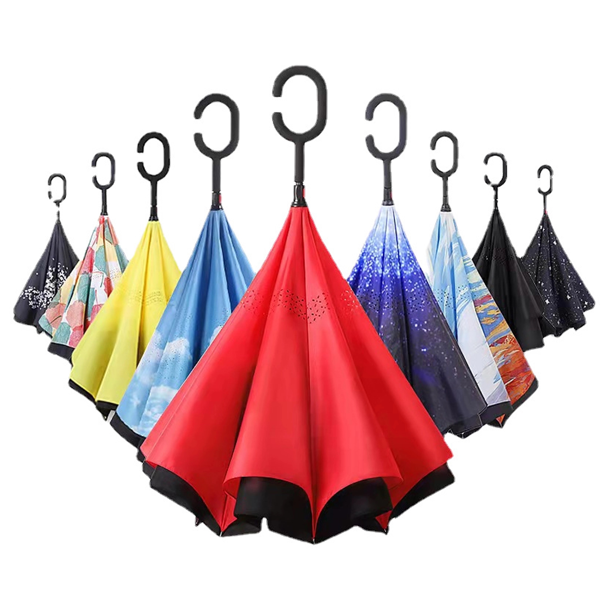 Polyester Double Layer Reverse Umbrella 2
