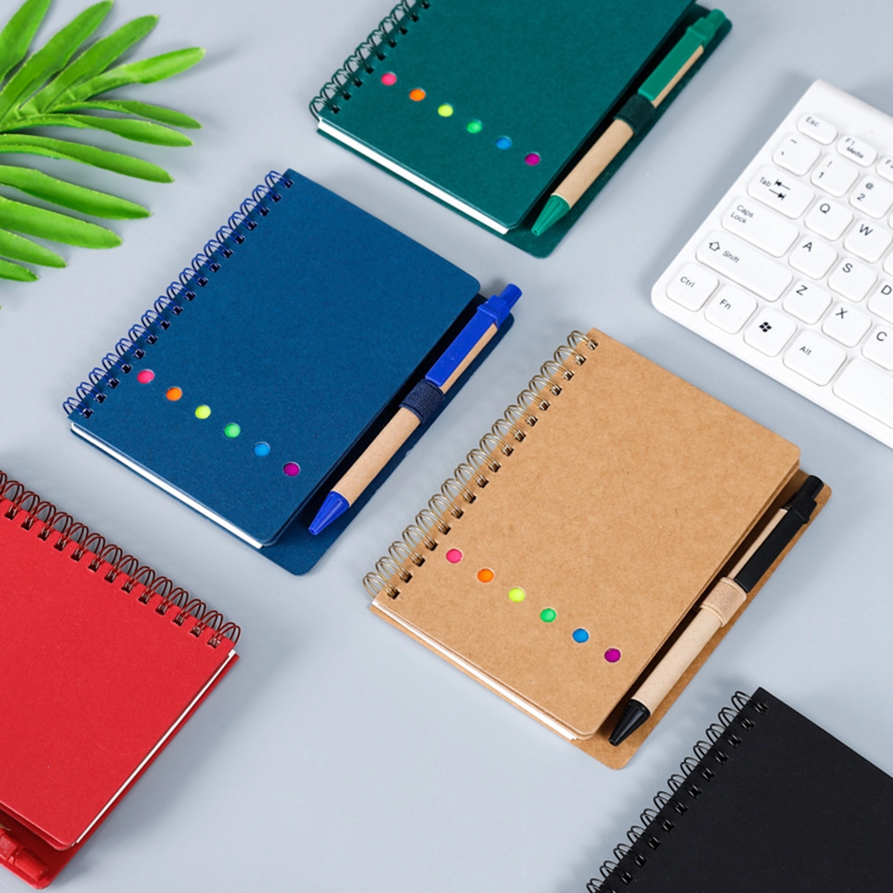 Kraft Paper Loose Leaf Notebook with Pen Sticker 13