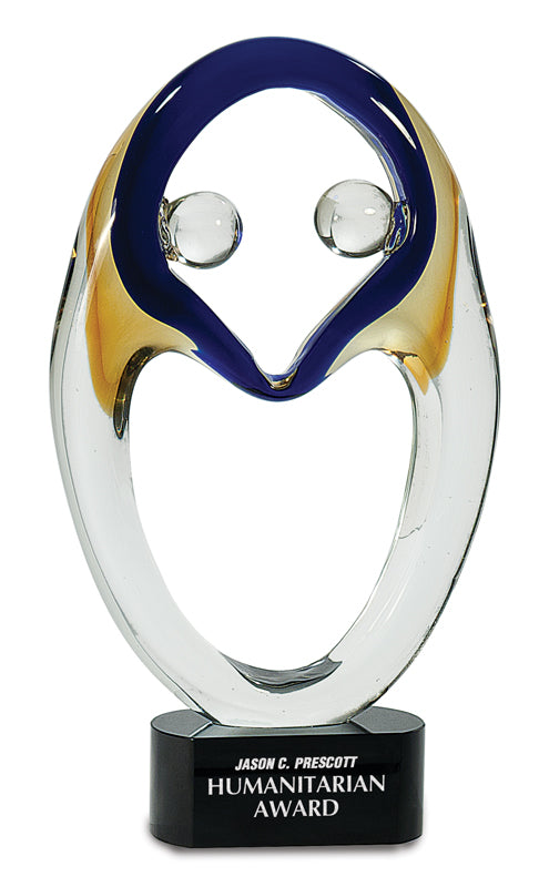 14" Together Art Glass On Black Base 1