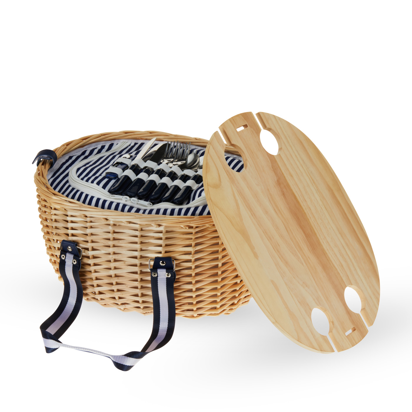 Twine Living® Central Park Willow Picnic Basket Set for Four 2
