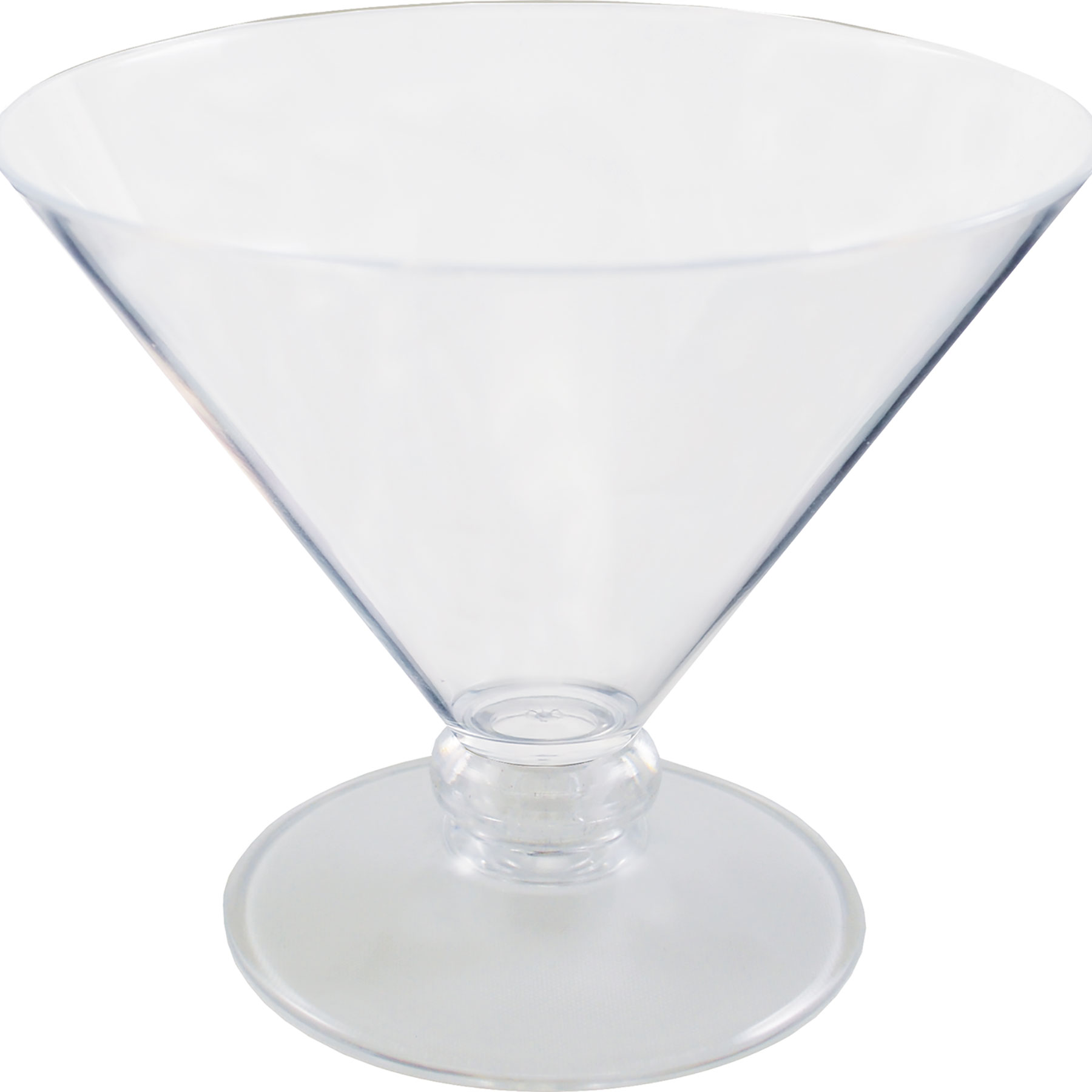 10oz Short Stem Plastic Martini Glass with Your Choice of Base Color