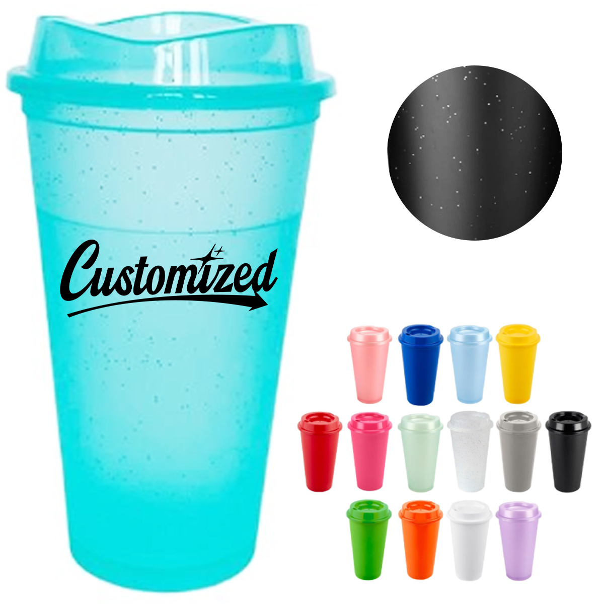 16Oz. Plastic Shaker Cup with Flip Lid in Assorted Colors 7