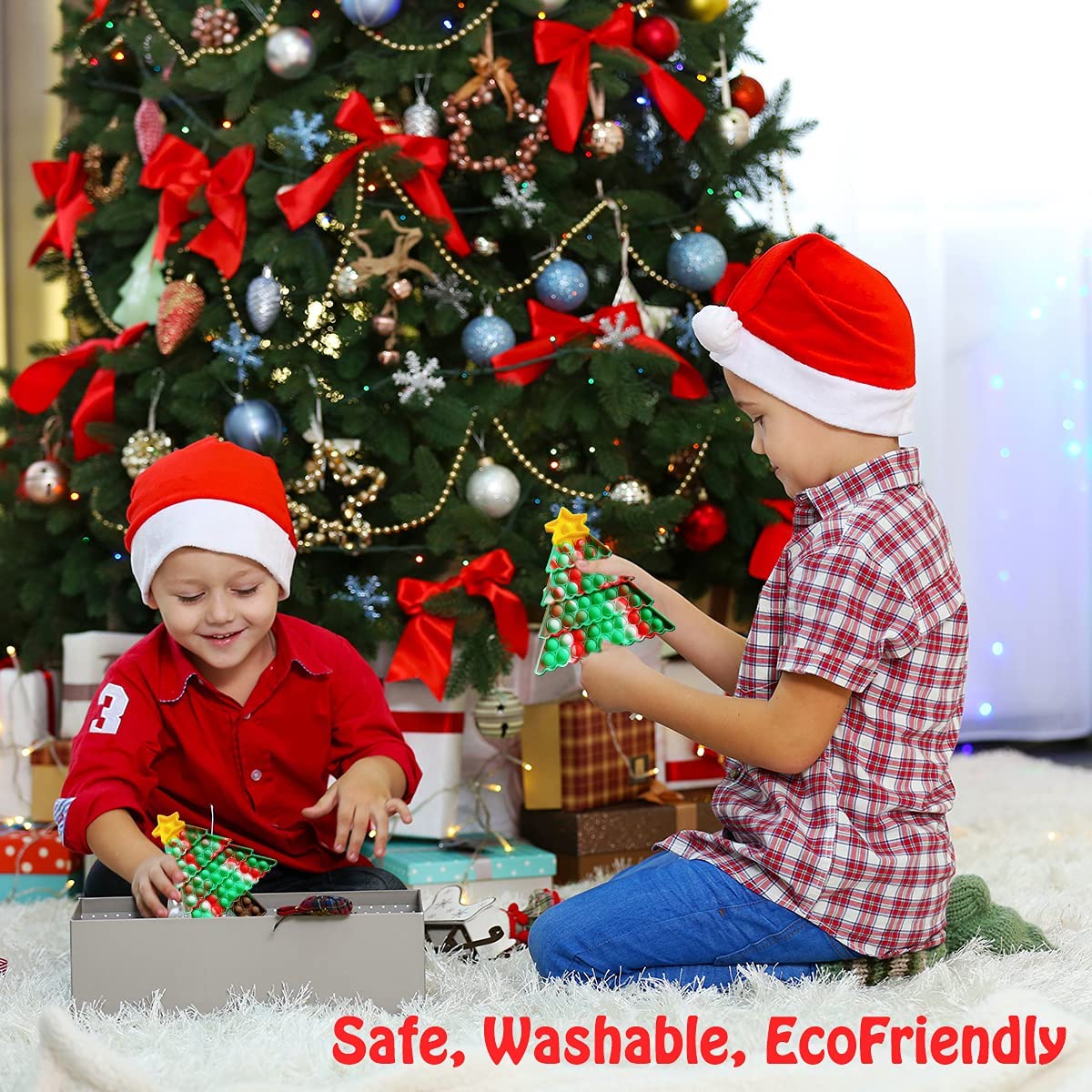 Christmas Tree Push Popper Game Stress Relief Sensory Toy For Kids/Adults/Children 10