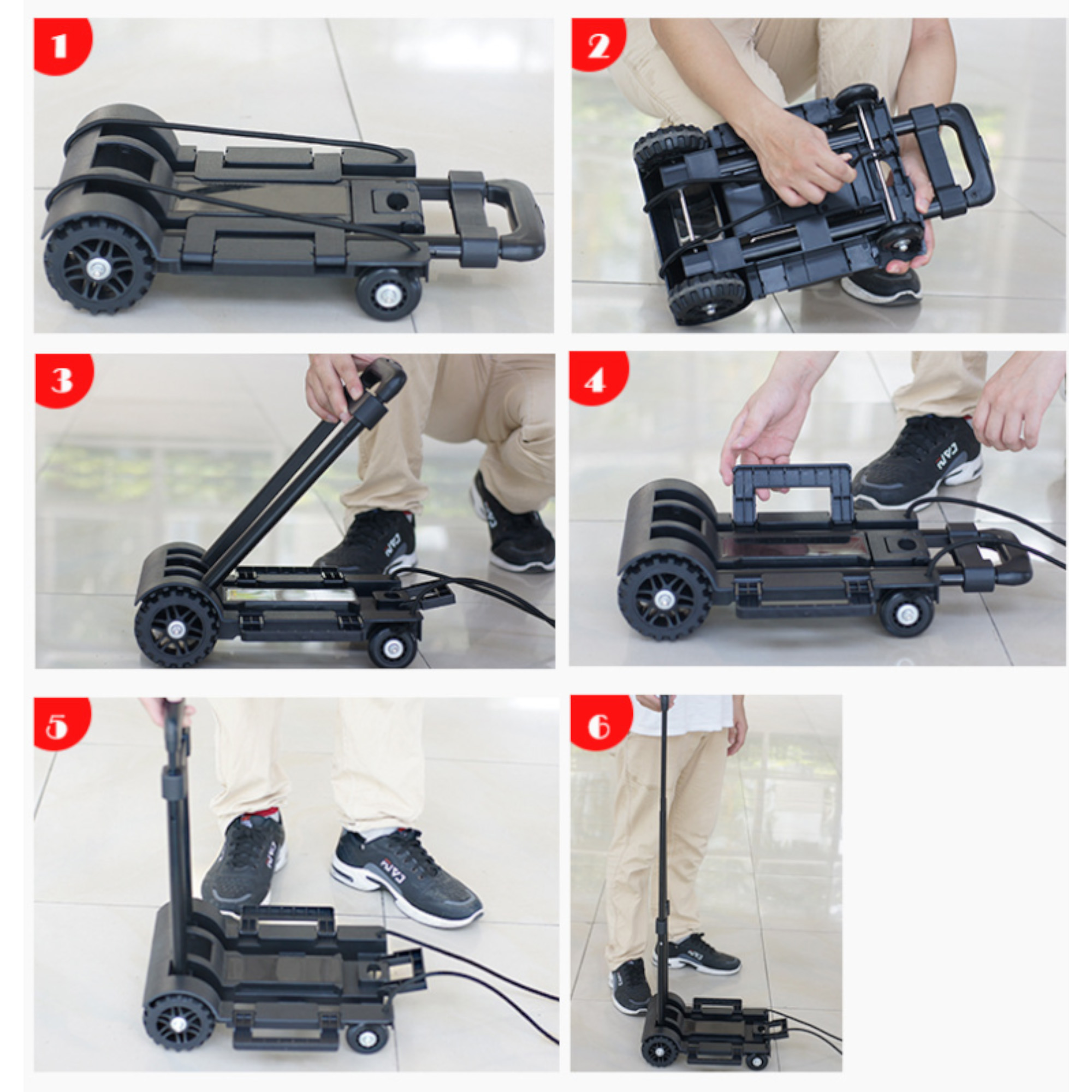 Portable 4 Wheels Foldable Wagon Hand Truck Cart Trolley 4