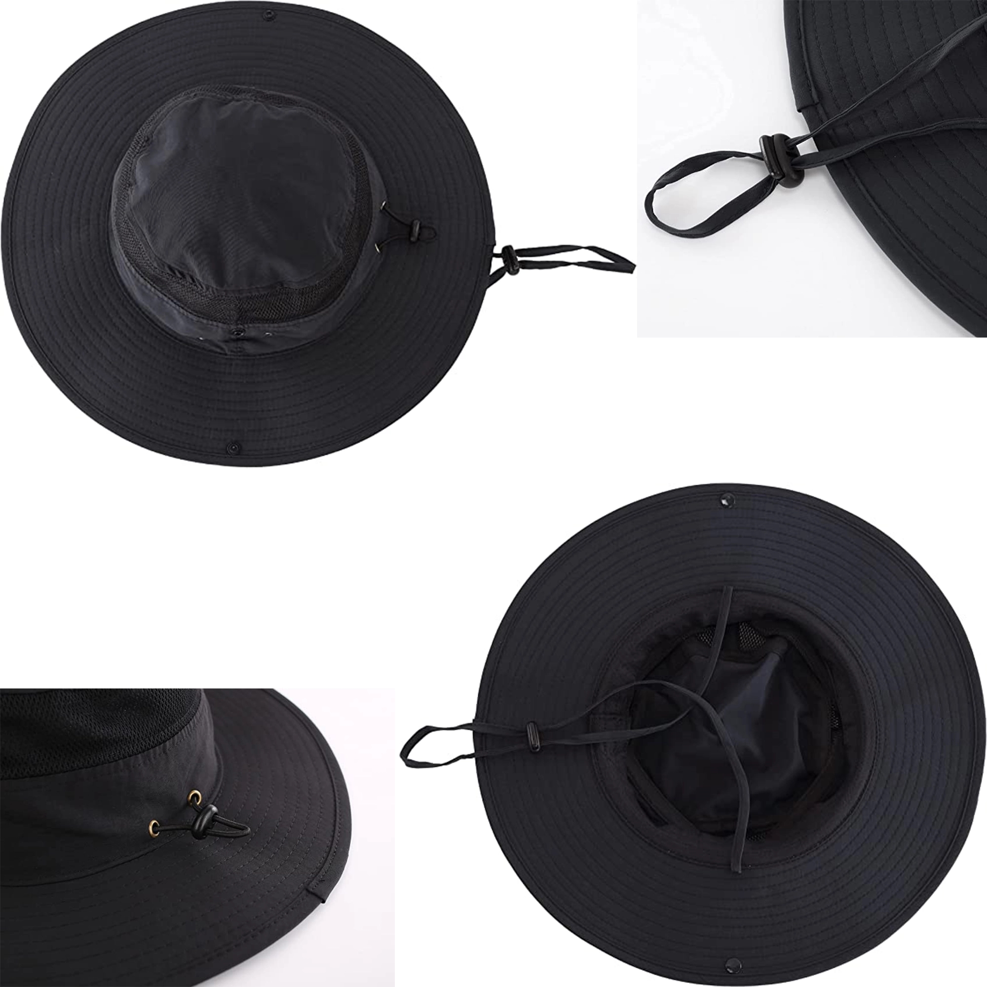 Nylon Sun Wide Brim Bucket Hat MOQ 50pcs 3