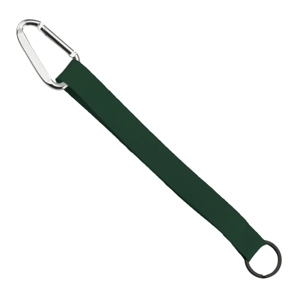 3/4" Sewn Polyester Keychain with Metal Split-Ring and Carabiner 156