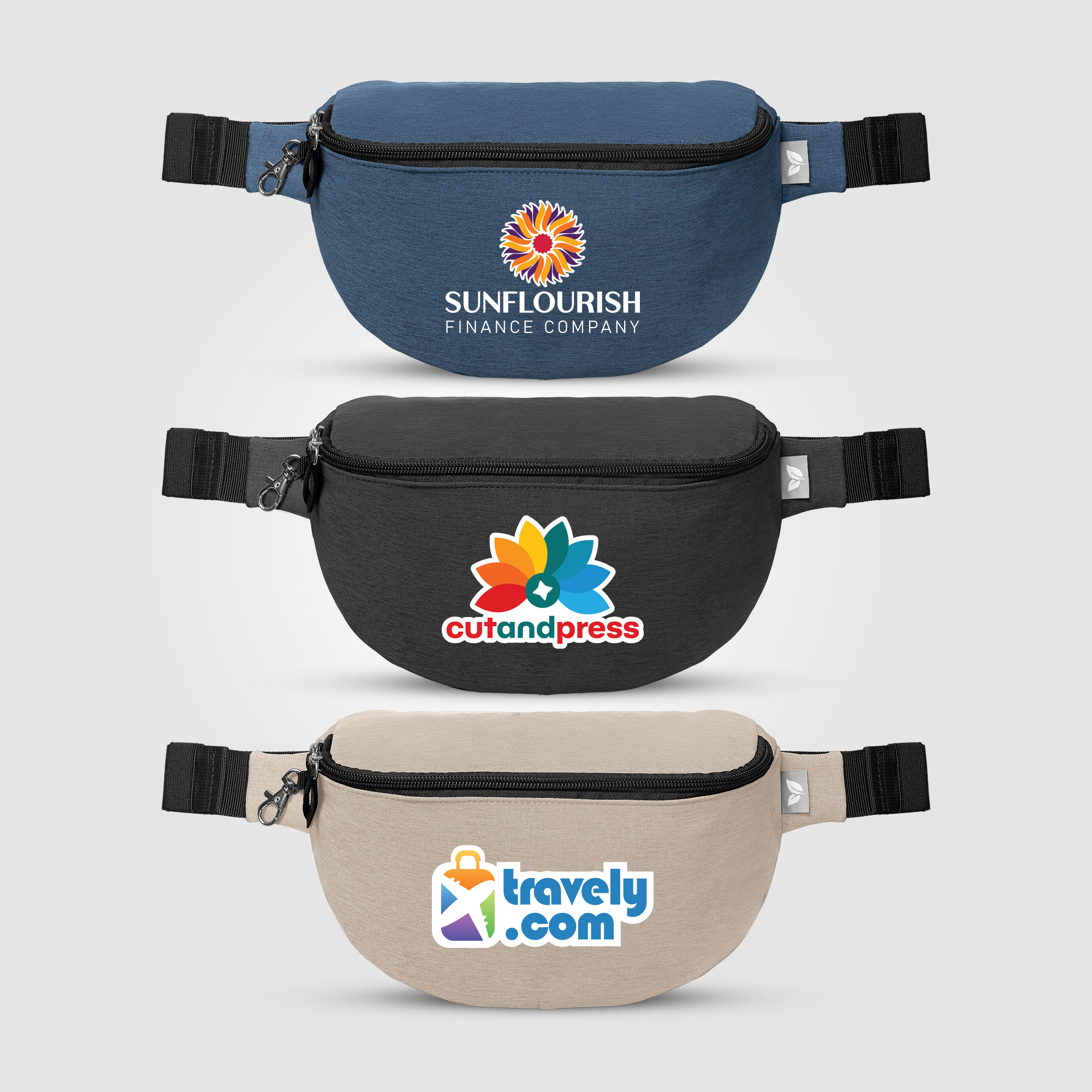 Helsinki rPET Anti-Theft Hook-Zip Waist Bag – 2L 1