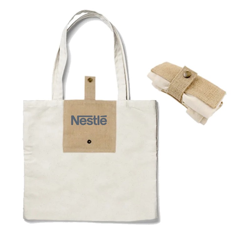 Canvas Foldable Tote Bag 8 Oz, custom tote bag with logo imprint 4