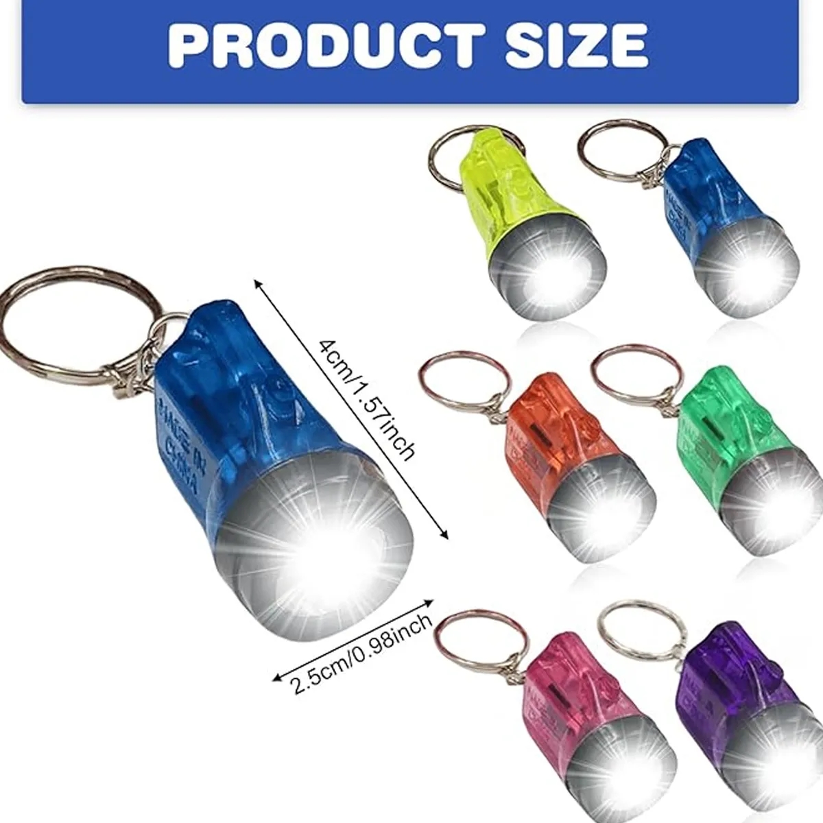 Mini Plastic Flashlight Keychain Pendant 3