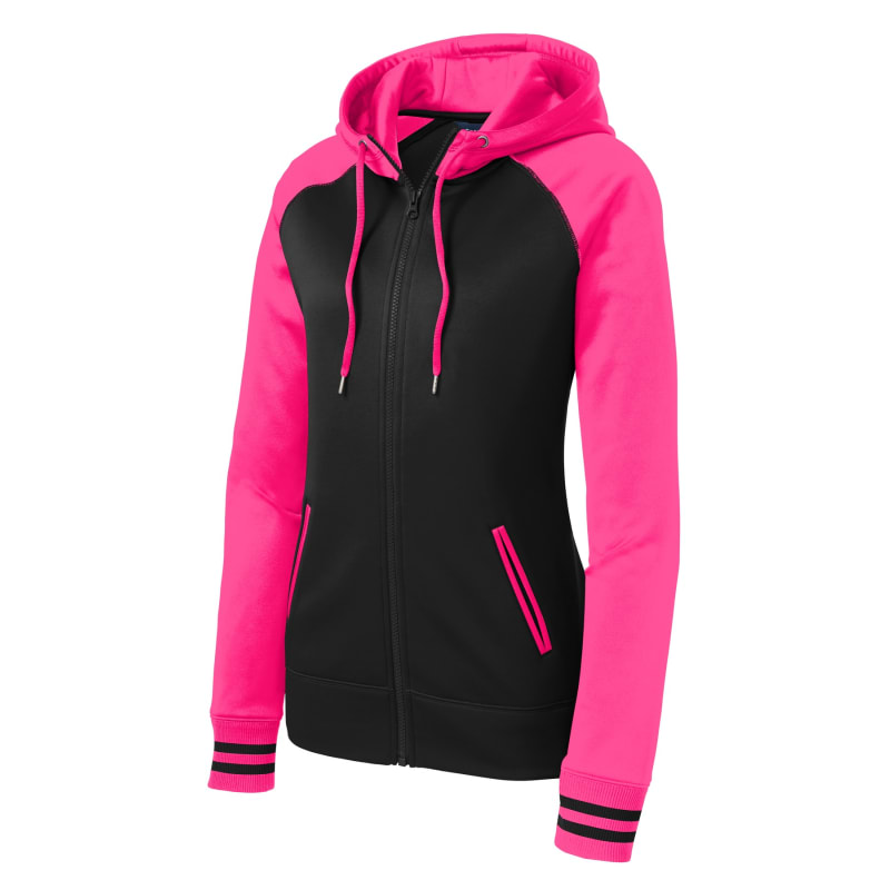 Sport-Tek Women's Sport-Wick Varsity Fleece Full-Zip Hooded Jacket. 6