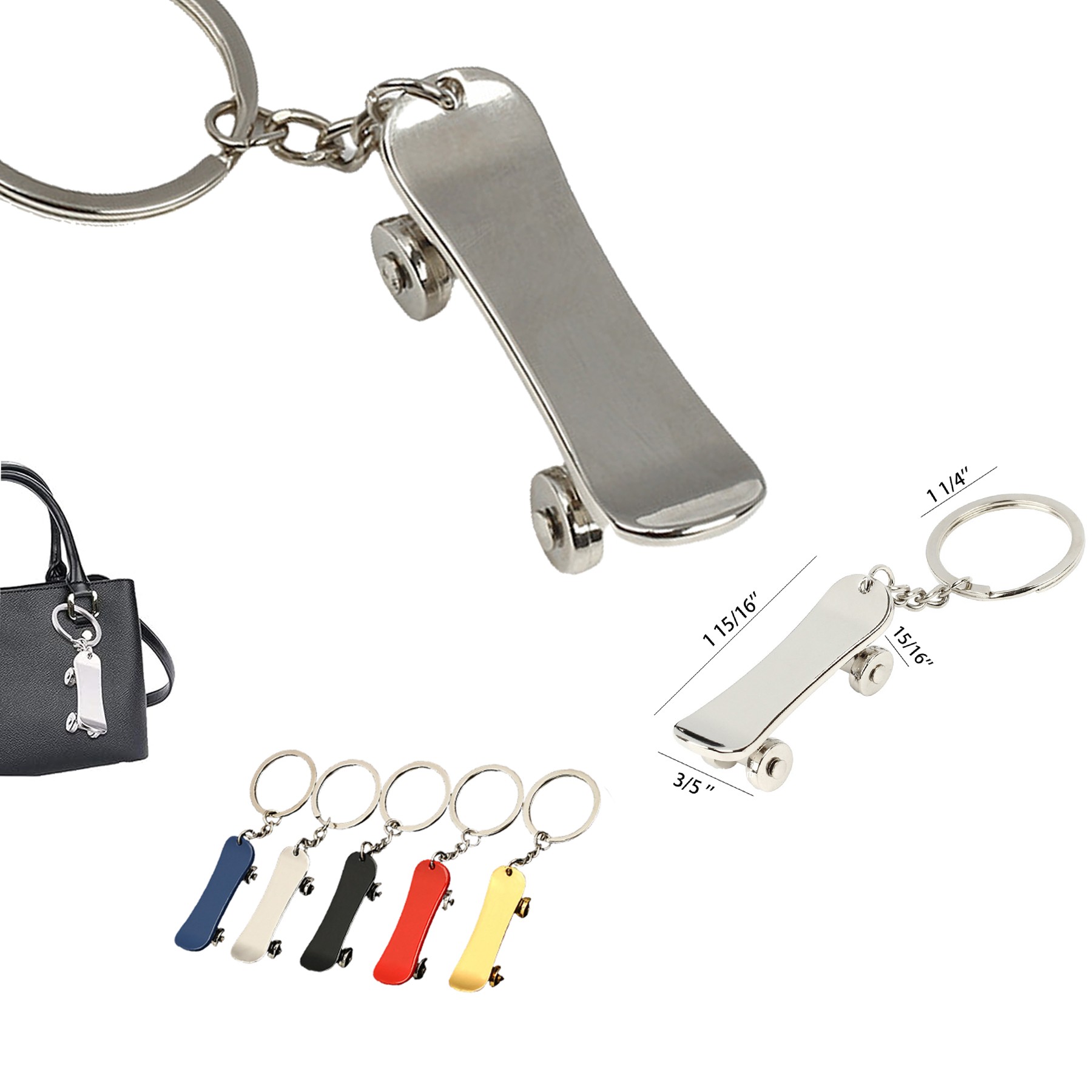 Creative Mini Skateboard Key Chain 2