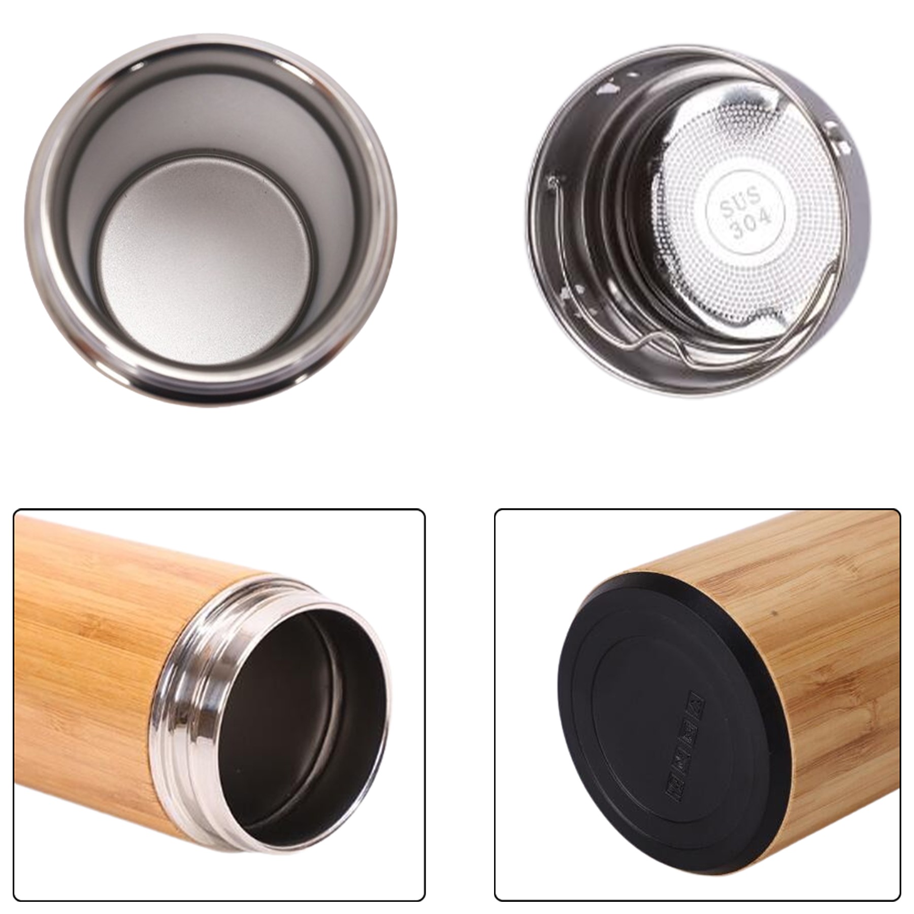 Bamboo Double Wall Insulation Cup, custom tumbler with logo imprint 3