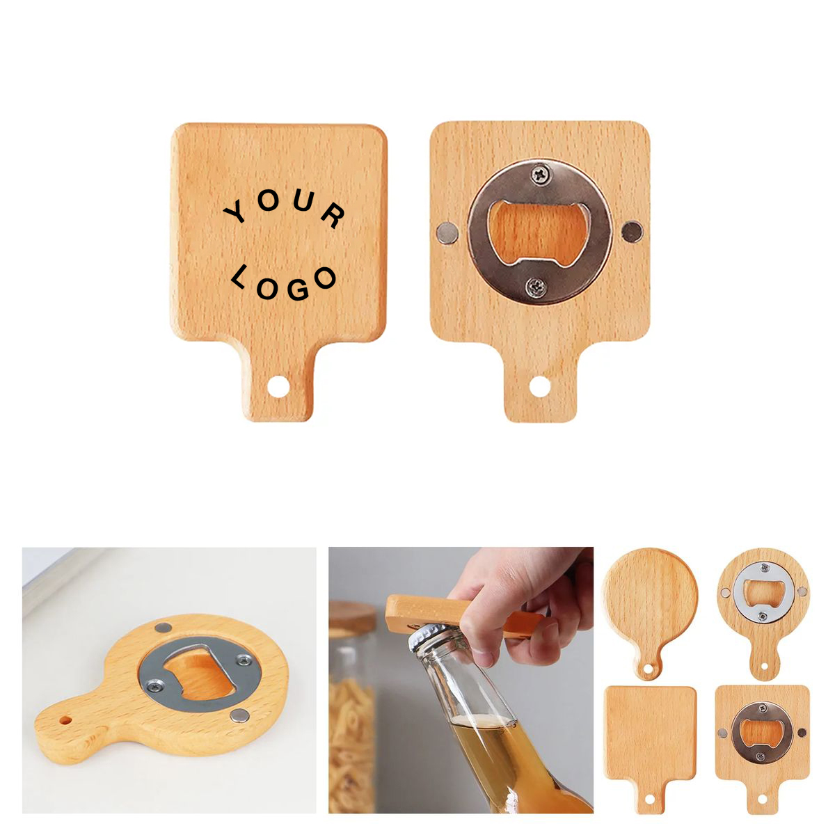Wooden Magnetic Bottle Opener for Home Bars 3