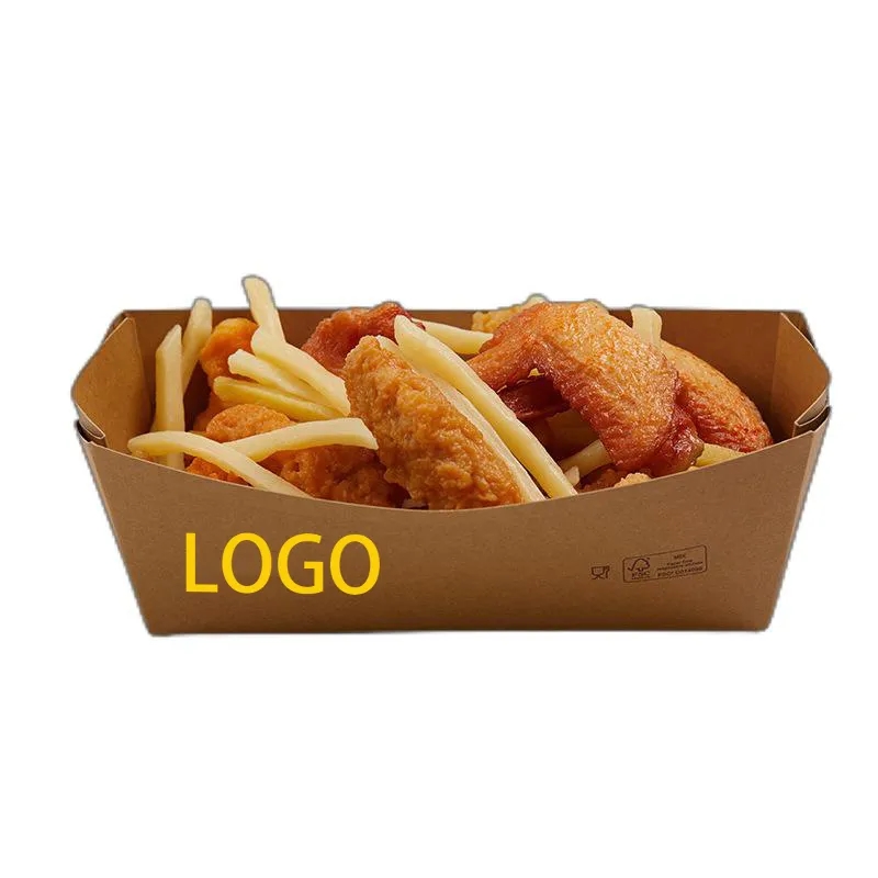 Customized Snack Boat Shaped Lunch Box Packaging Paper 2