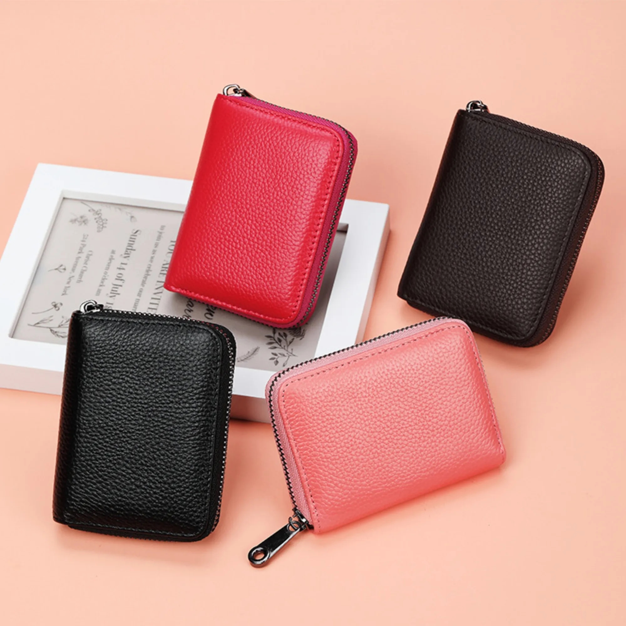 PU Leather ID Card Holder Storage Bag Coin Purse Wallet 3