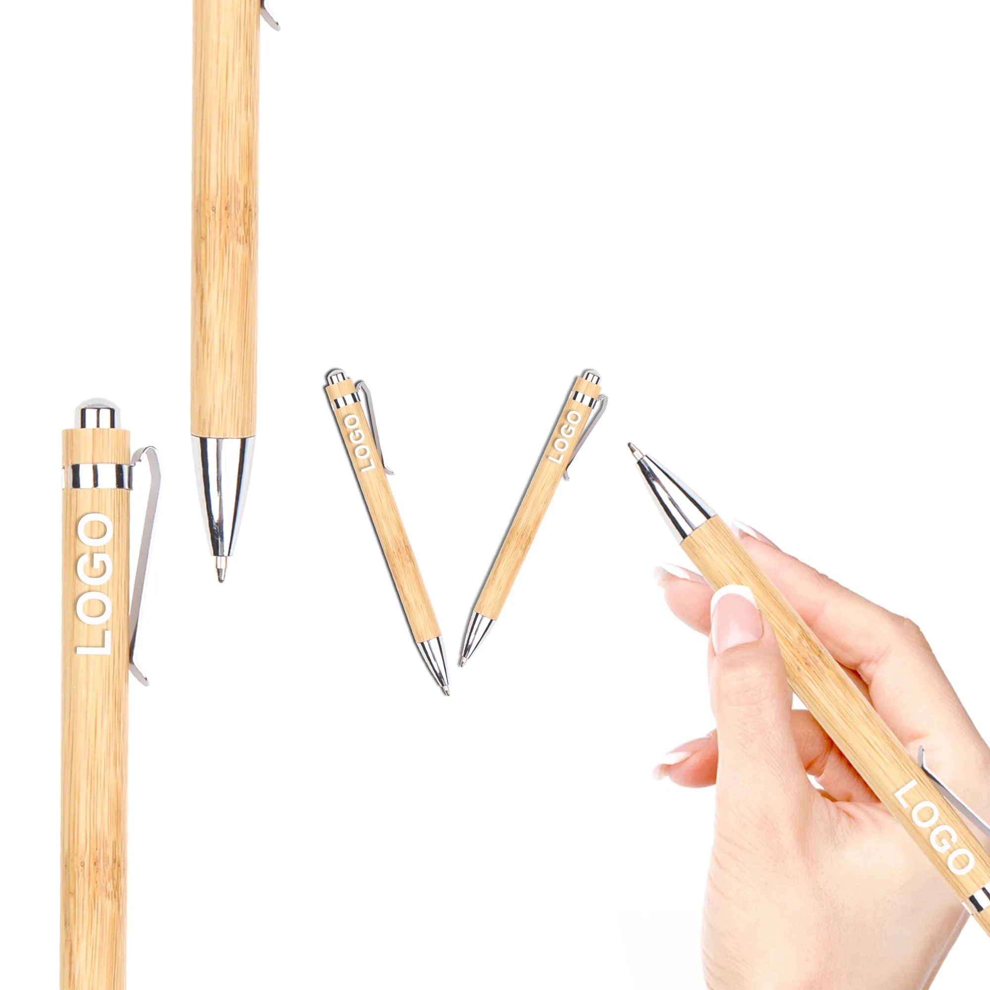 Wholesale Custom Bamboo Pens Elegant Personalized Green Office 7