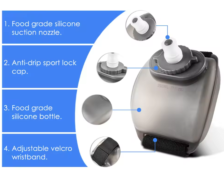 Silicone Gym Sport Portable Wrist Water Bottle 3