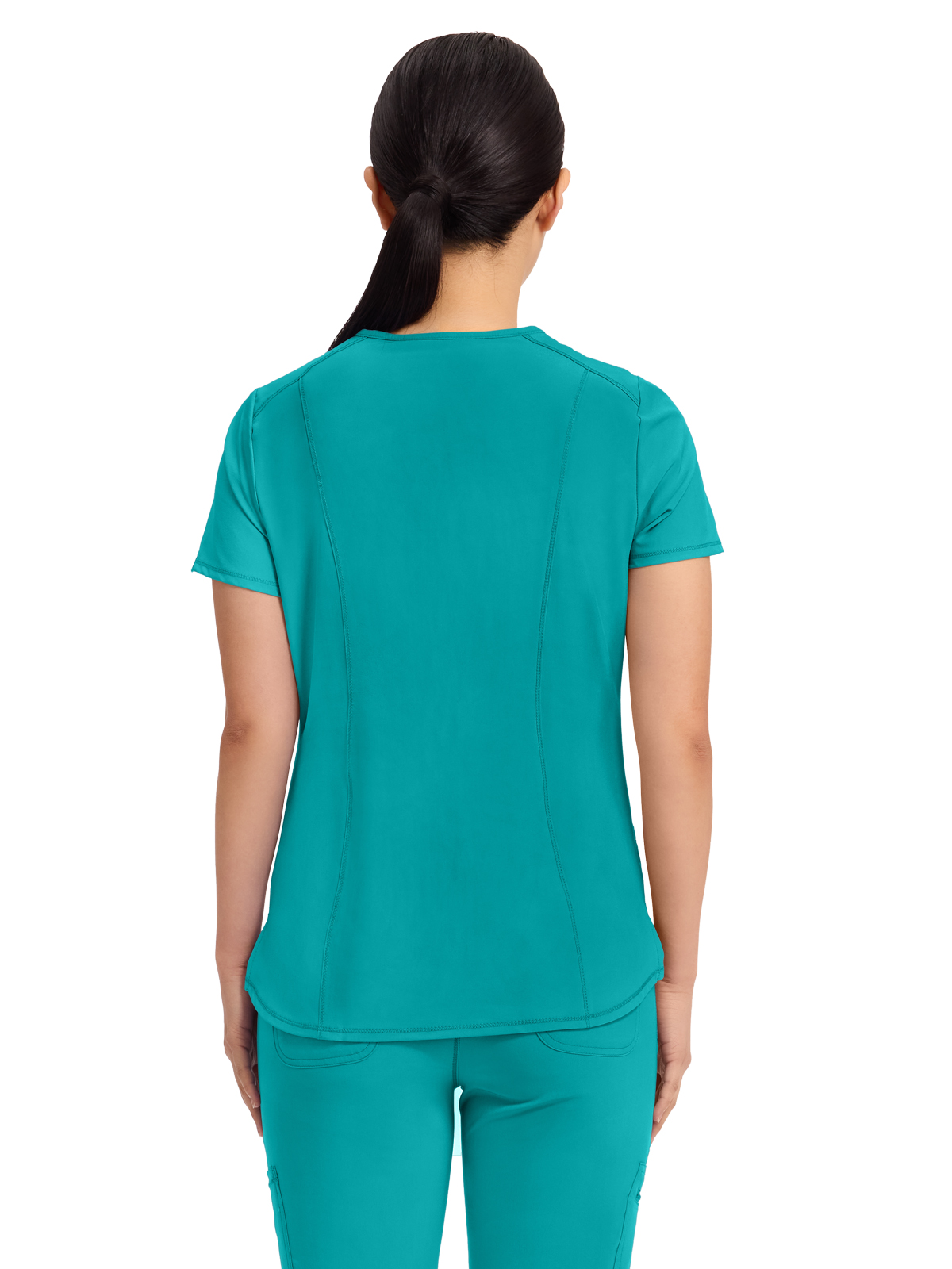 Infinity - Women's 2 Pocket Princess Seams V-Neck Top 33