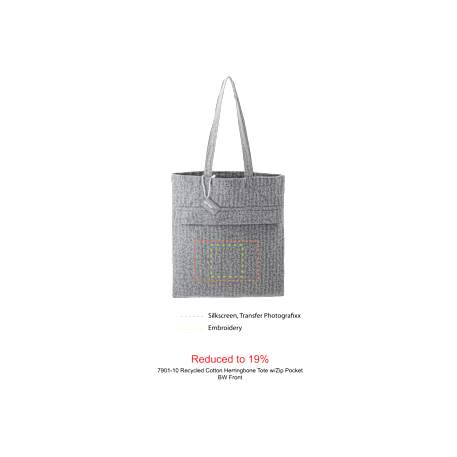 Recycled Cotton Herringbone Tote w/Zip Pocket 59