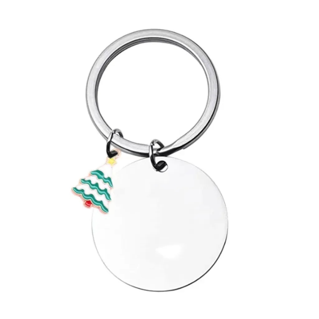 Customized Christmas circular keychain 2