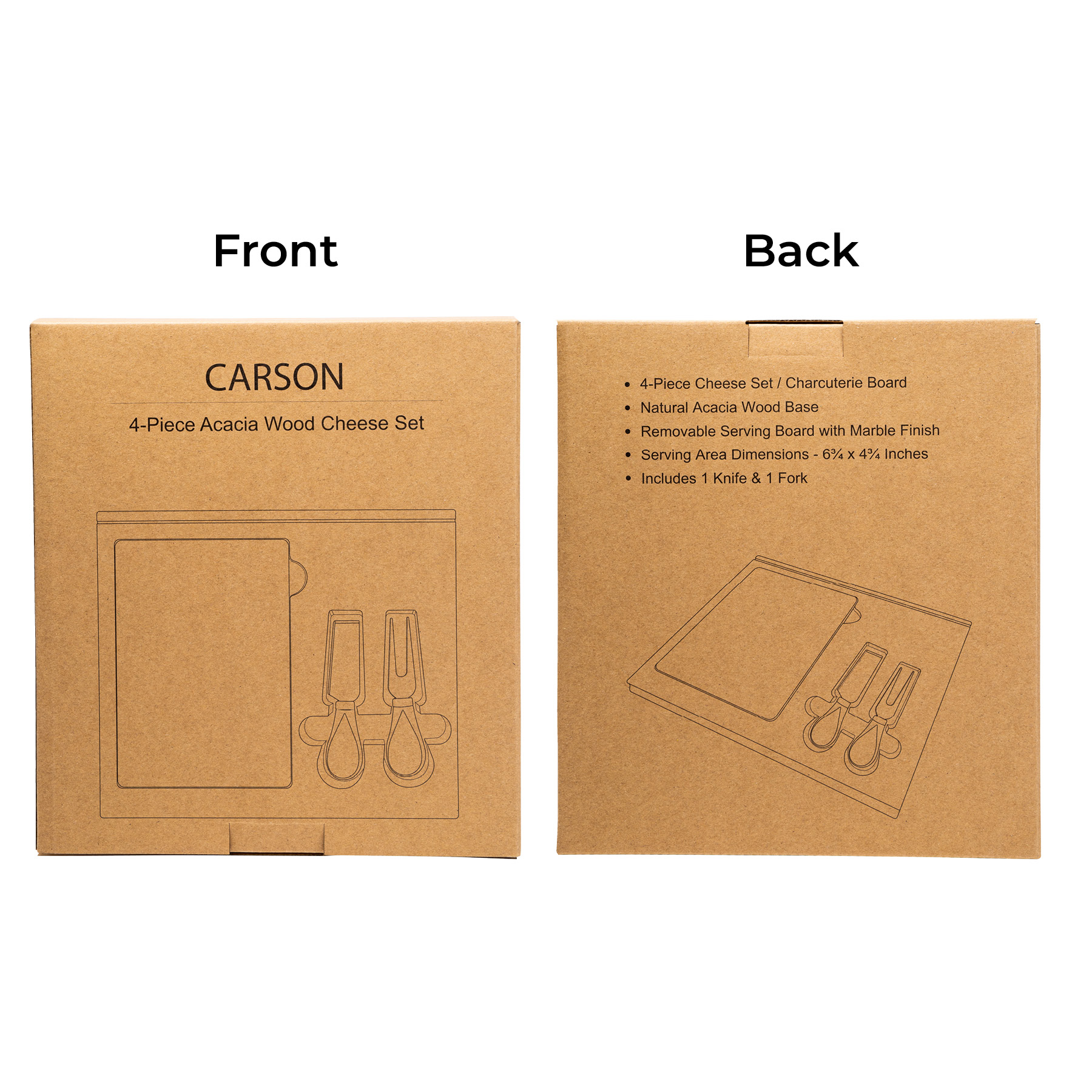 Carson 4-Piece Acacia Wood Cheese Set 16