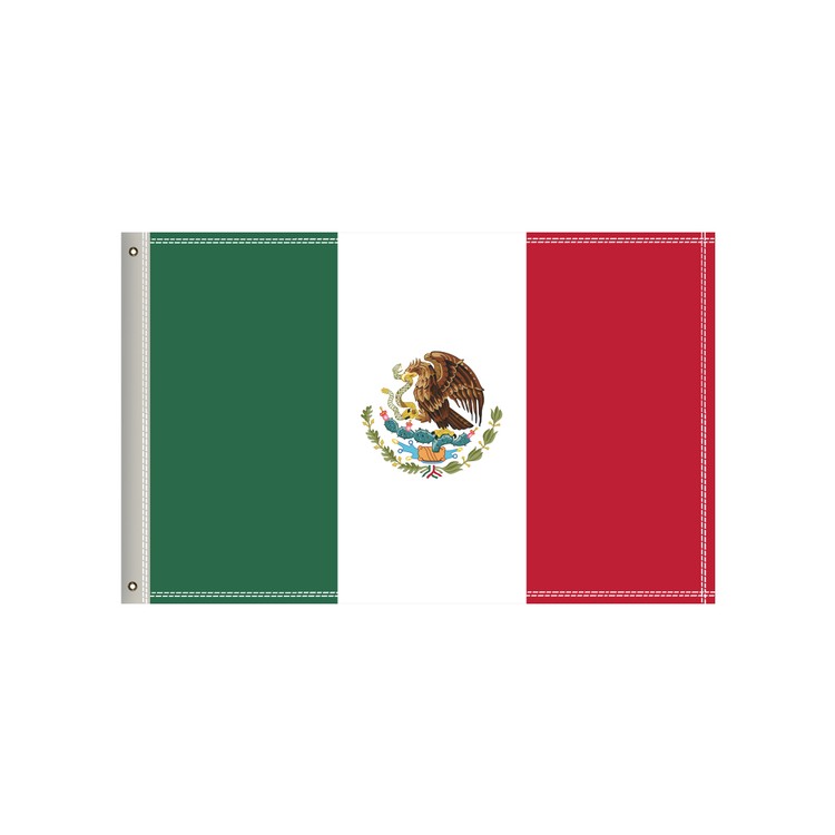 National Flag, Mexico, Single-Sided - 36"W x 24"H 1