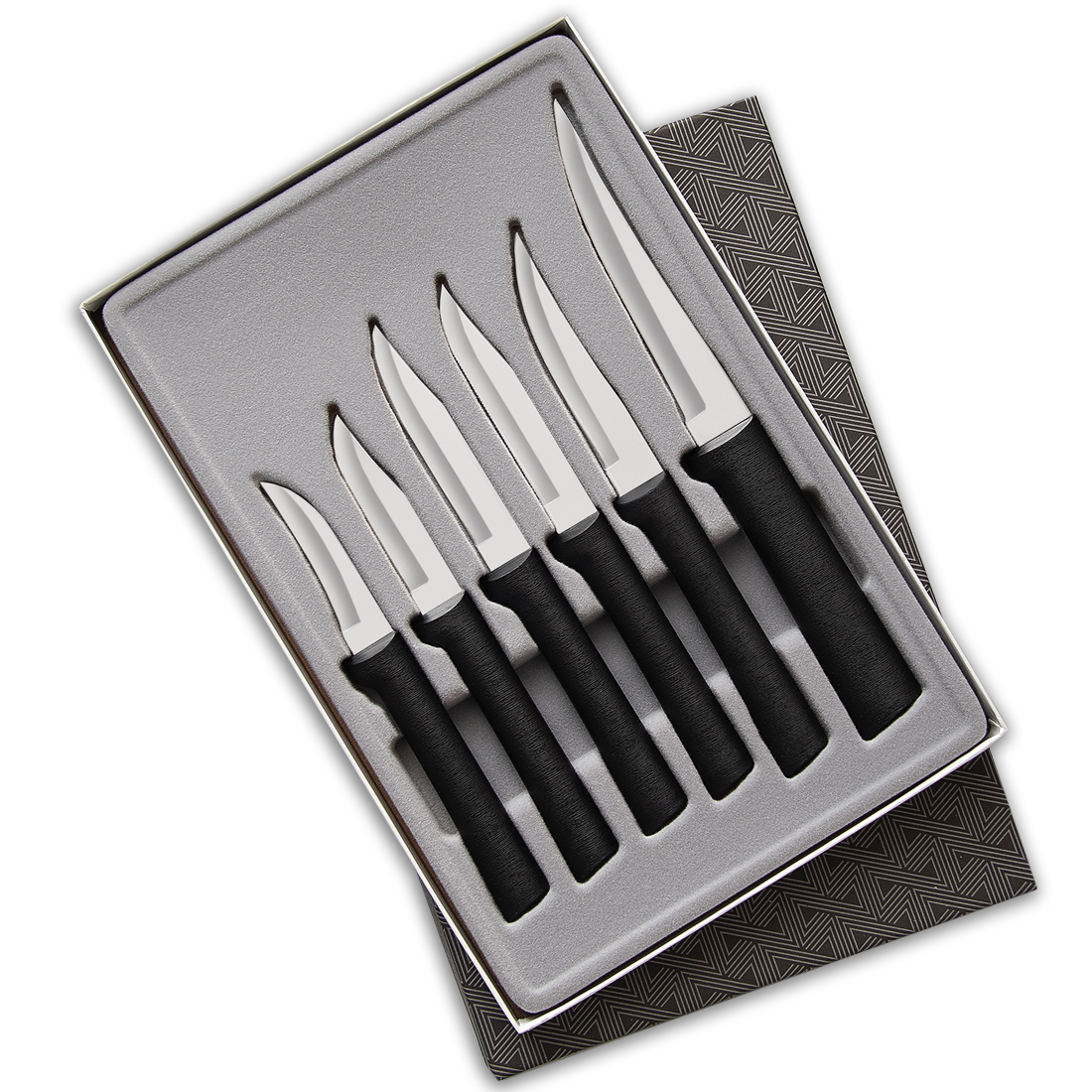 All Star Paring Knives Gift Set w/Black Handle 6