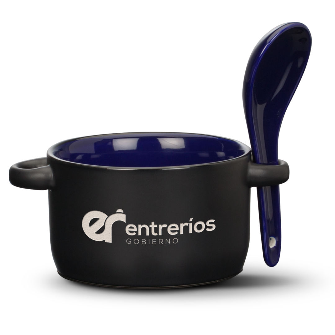 Merritt Soup Mug & Spoon - 12oz - Deep Etch 8