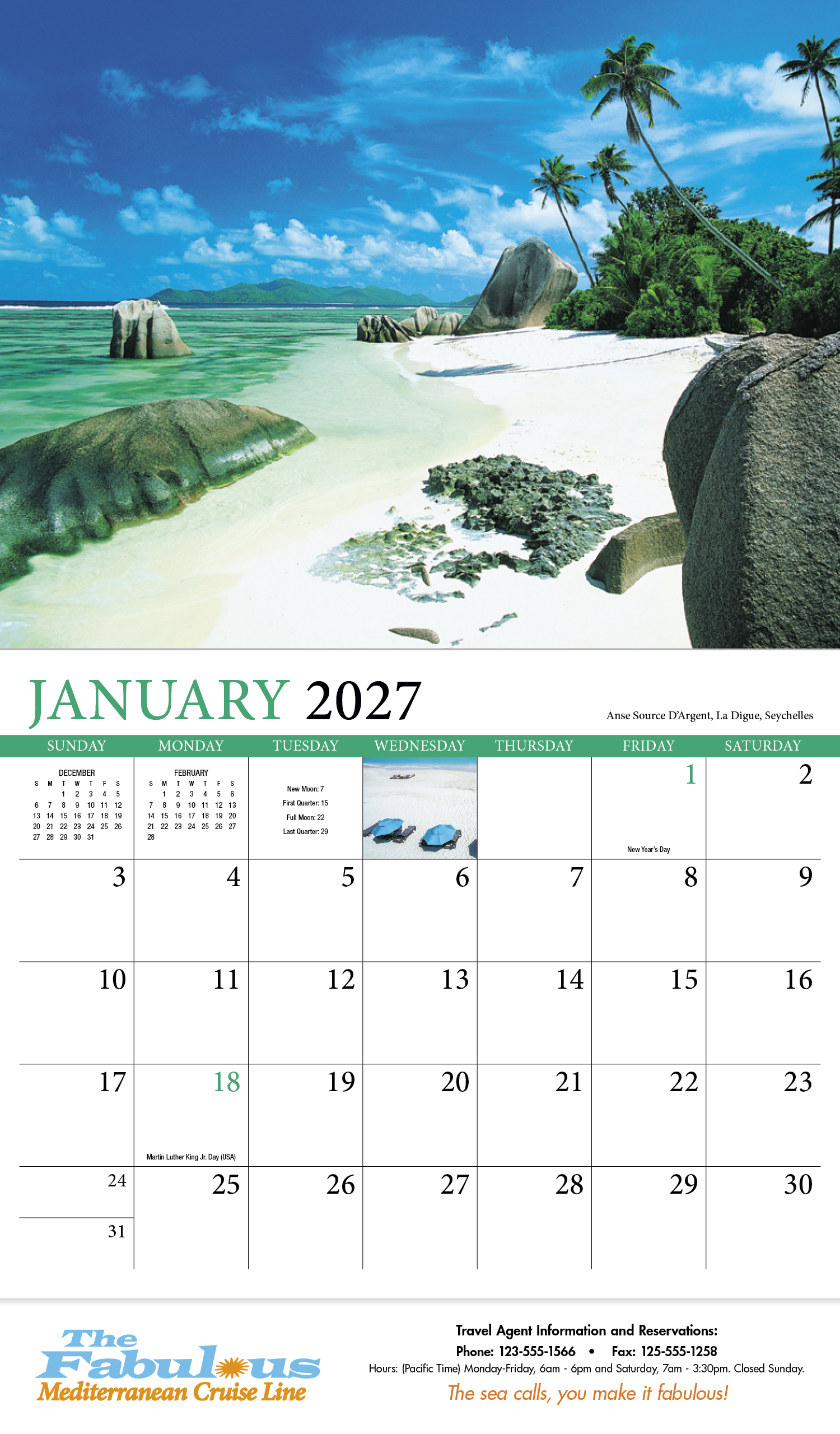 HotLine® Products Beaches Appointment Calendar - Stapled 40