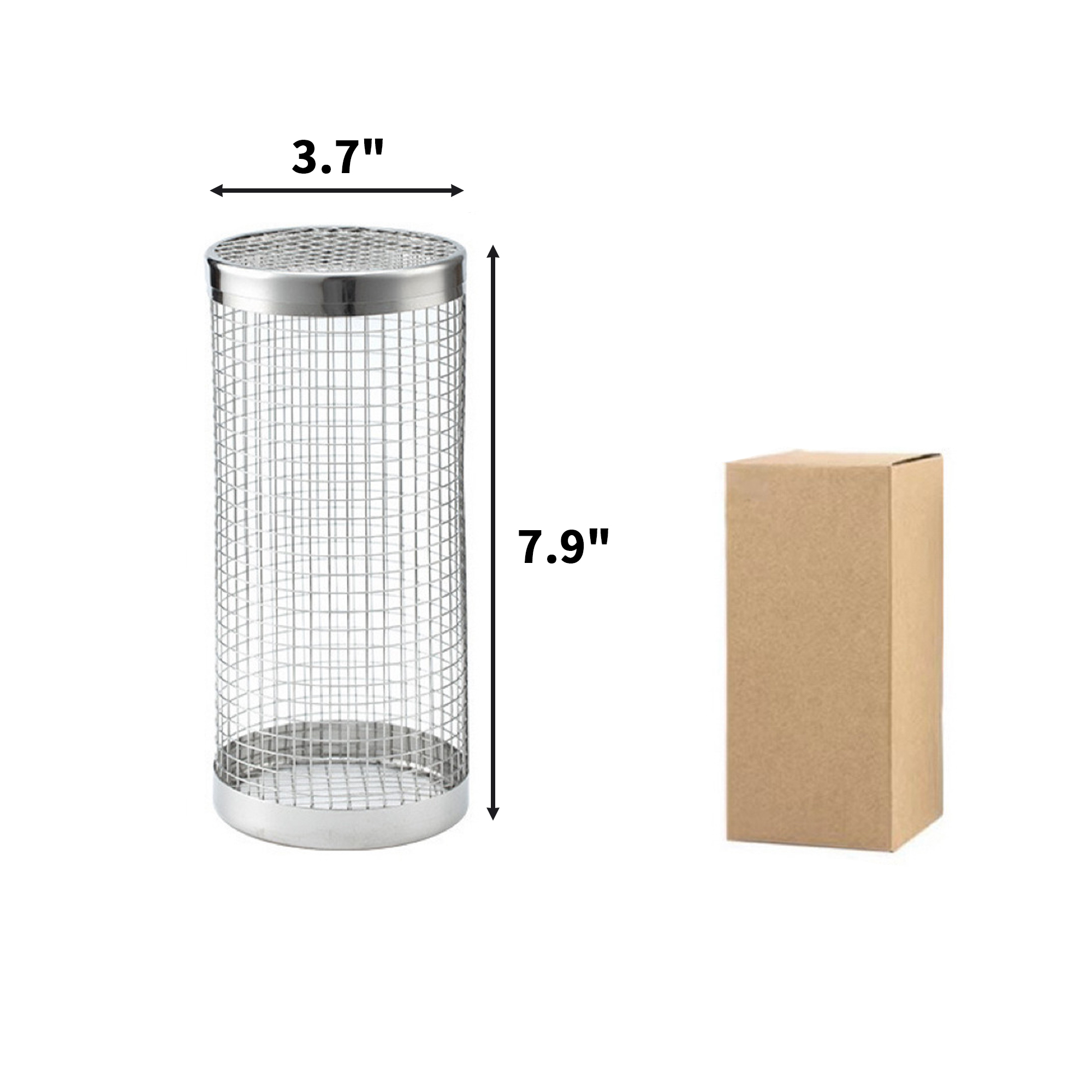 Stainless Steel Rolling Grilling Basket 7.9" x 3.7" 6