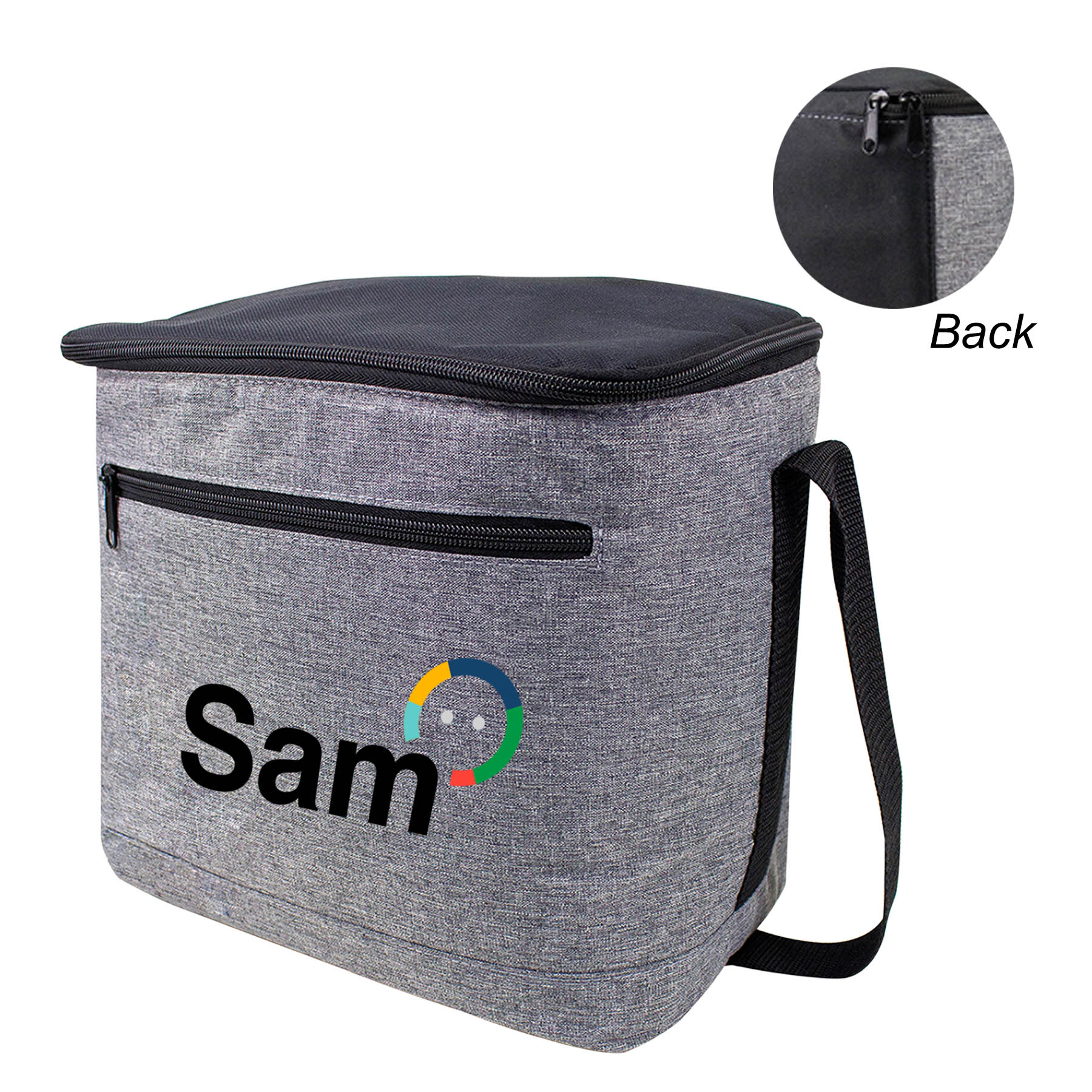 Heather Gray 12-16 Can Vertical Cooler Bag 2