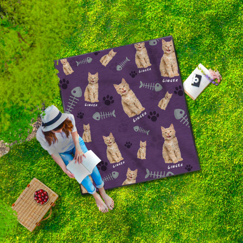 50" X 60" Custom Picnic Blanket With Carrying Strap 8